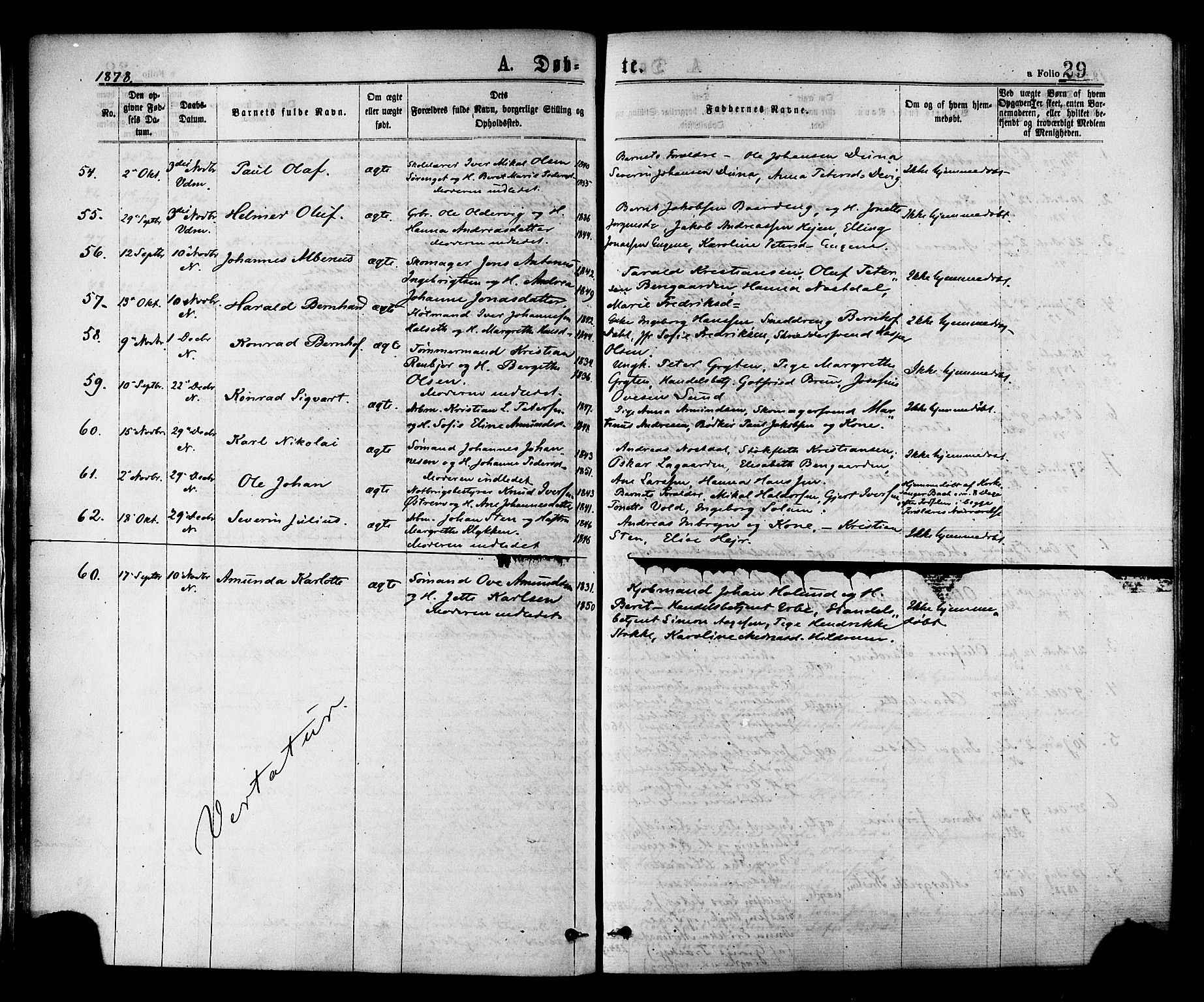 Ministerialprotokoller, klokkerbøker og fødselsregistre - Nord-Trøndelag, SAT/A-1458/768/L0572: Parish register (official) no. 768A07, 1874-1886, p. 29