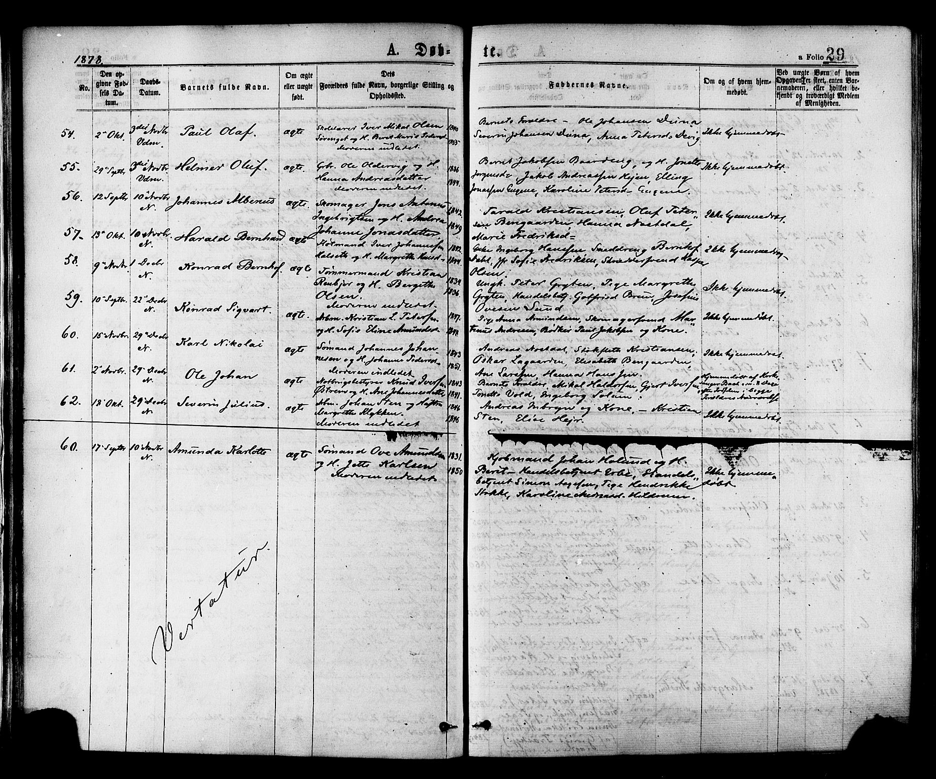 Ministerialprotokoller, klokkerbøker og fødselsregistre - Nord-Trøndelag, AV/SAT-A-1458/768/L0572: Parish register (official) no. 768A07, 1874-1886, p. 29