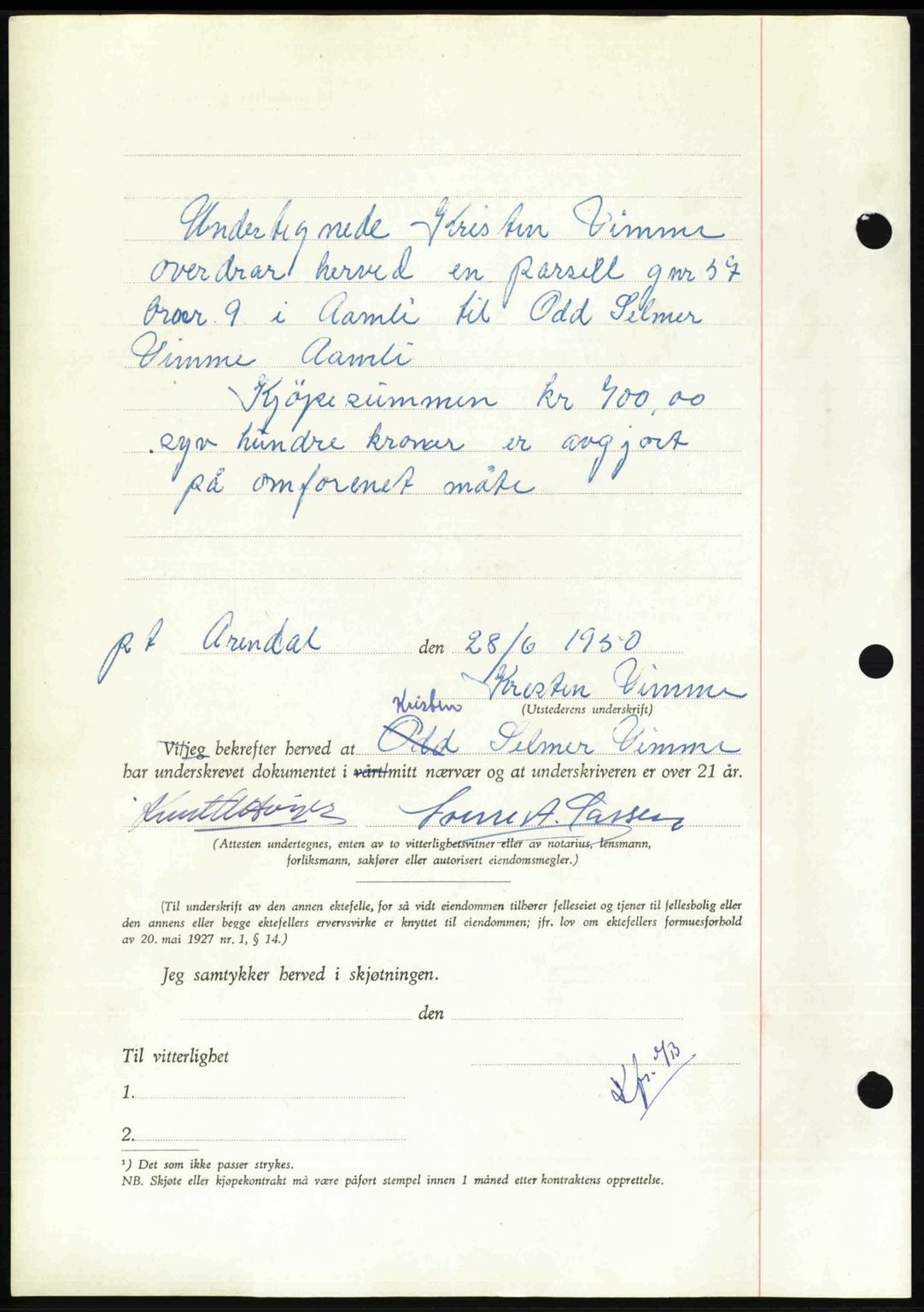 Nedenes sorenskriveri, AV/SAK-1221-0006/G/Gb/Gba/L0062: Mortgage book no. A14, 1949-1950, Diary no: : 914/1950