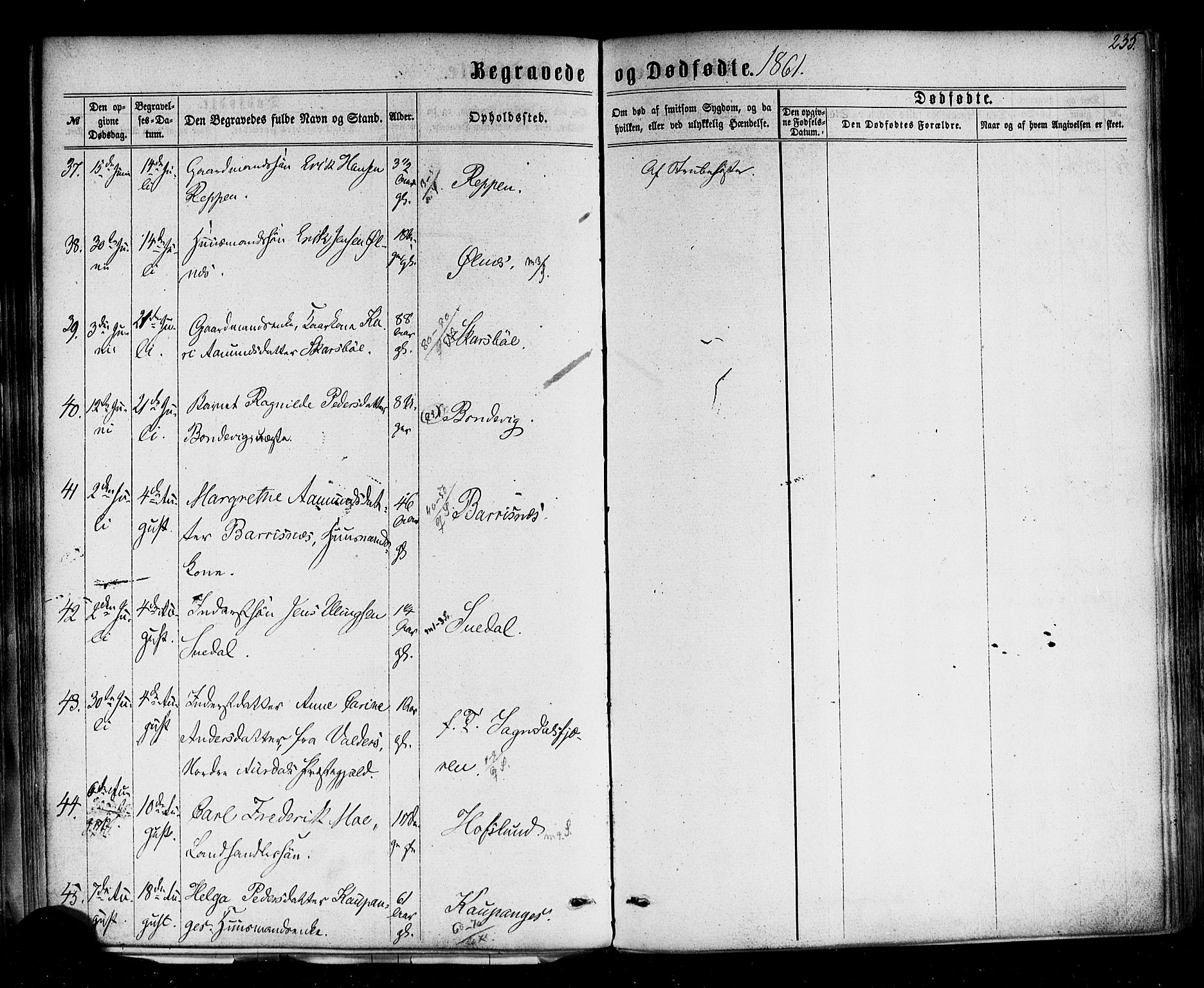 Sogndal sokneprestembete, AV/SAB-A-81301/H/Haa/Haaa/L0013: Parish register (official) no. A 13, 1859-1877, p. 235