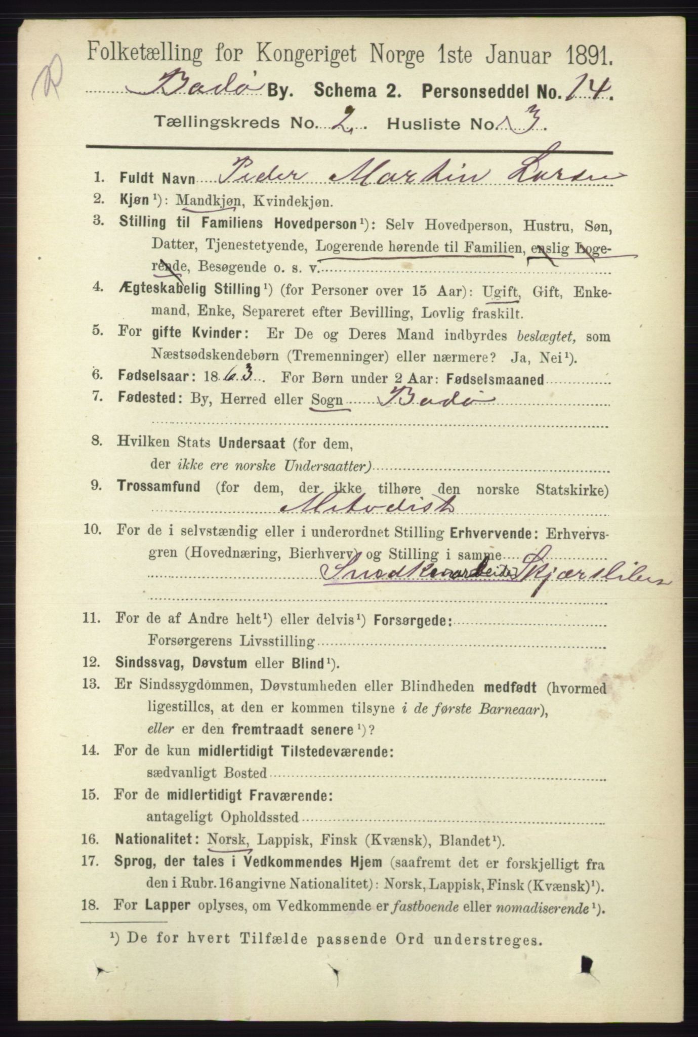 RA, 1891 census for 1804 Bodø, 1891, p. 1027