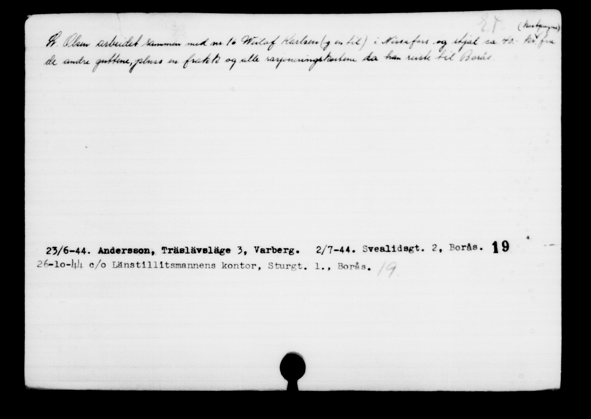 Utenriksstasjonene, Legasjonen i Stockholm, Flyktningkontoret, AV/RA-S-6753/V/Va/L0001: Kjesäterkartoteket, flyktninger med registreringsnr. 1-1000, 1940-1945, p. 656
