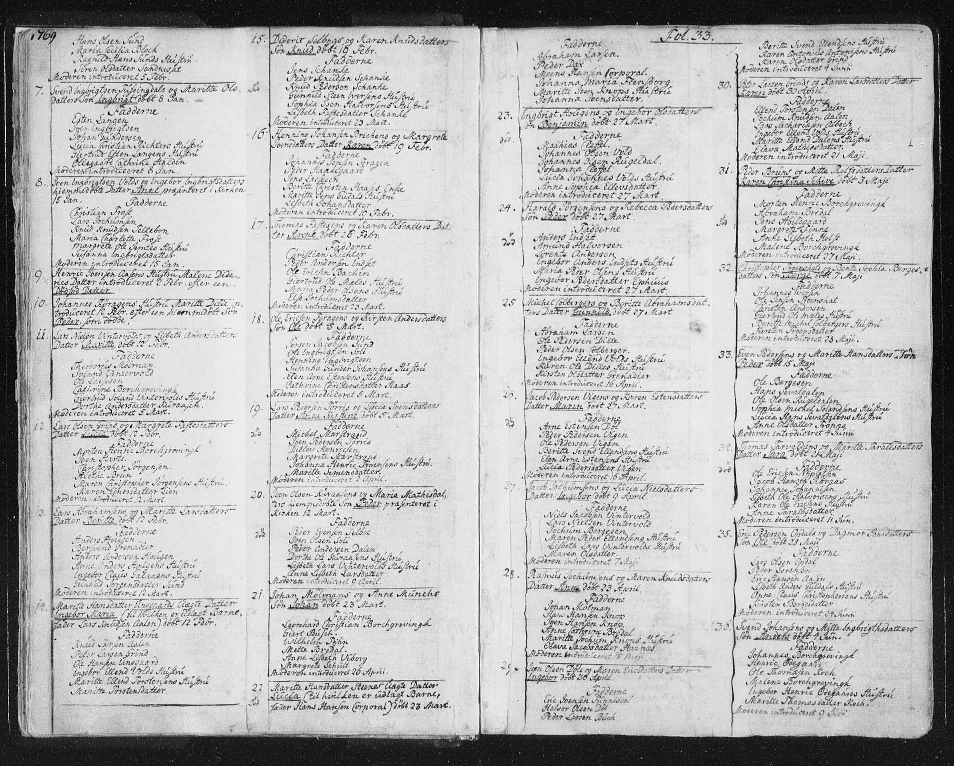 Ministerialprotokoller, klokkerbøker og fødselsregistre - Sør-Trøndelag, SAT/A-1456/681/L0926: Parish register (official) no. 681A04, 1767-1797, p. 33