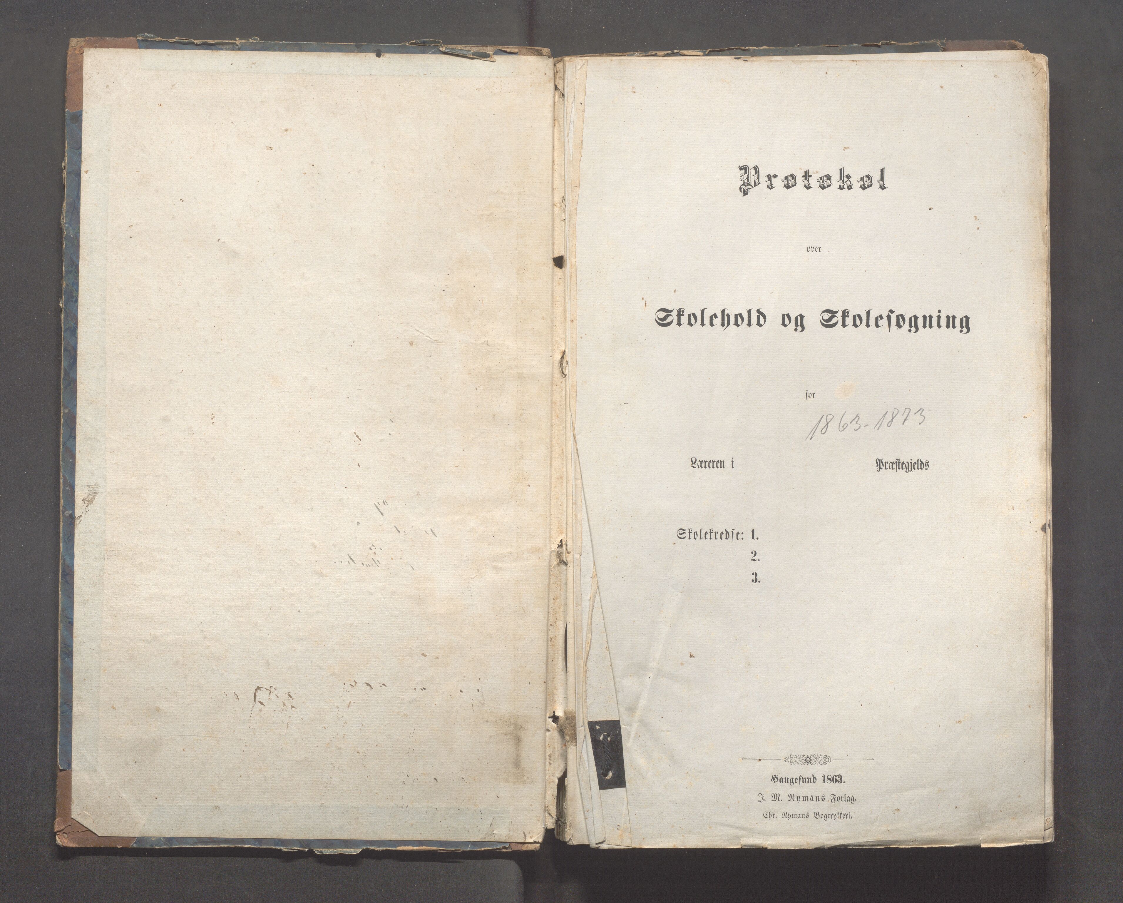 Kopervik Kommune - Kopervik skole, IKAR/K-102472/H/L0006: Skoleprotokoll, 1863-1873, p. 1