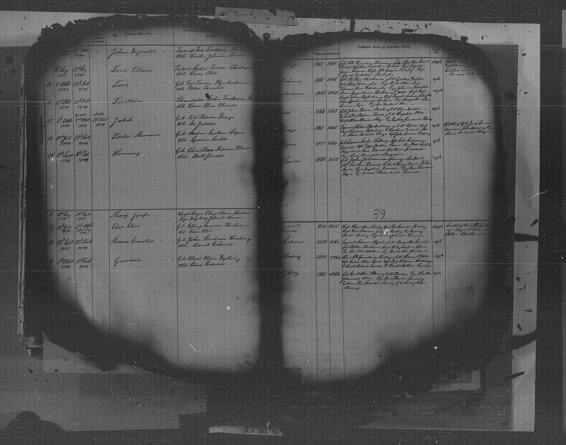 Kristiansund sokneprestkontor, SAT/A-1068/1/I/I1: Parish register (official) no. 30, 1880-1919, p. 39