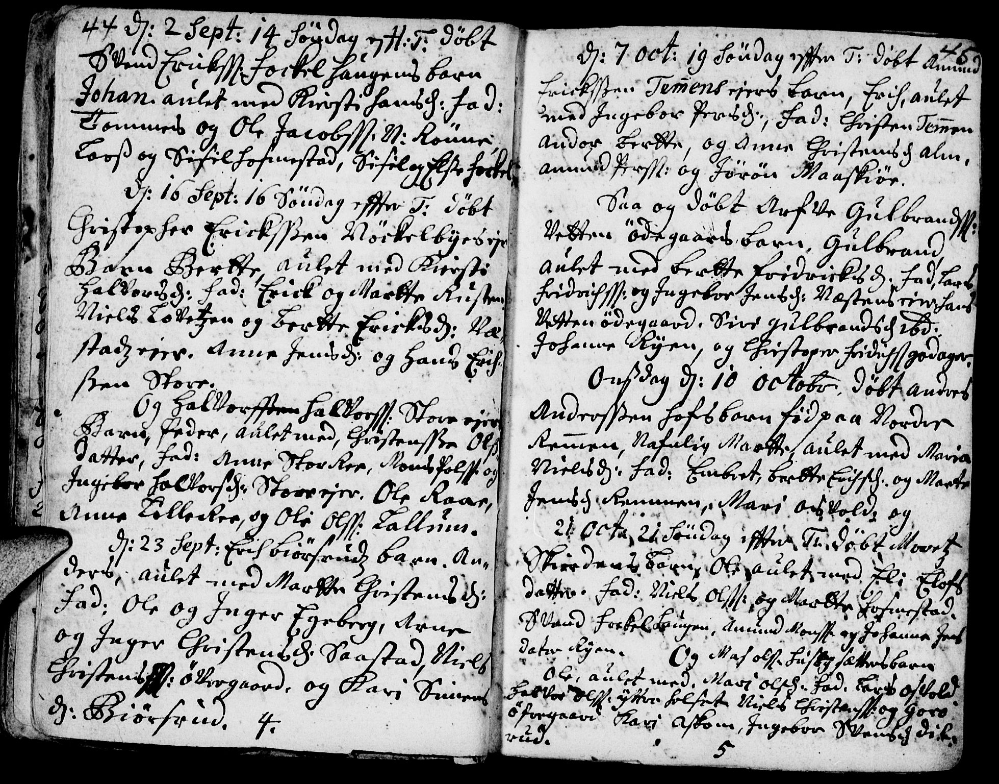 Stange prestekontor, AV/SAH-PREST-002/K/L0002: Parish register (official) no. 2, 1724-1740, p. 44-45