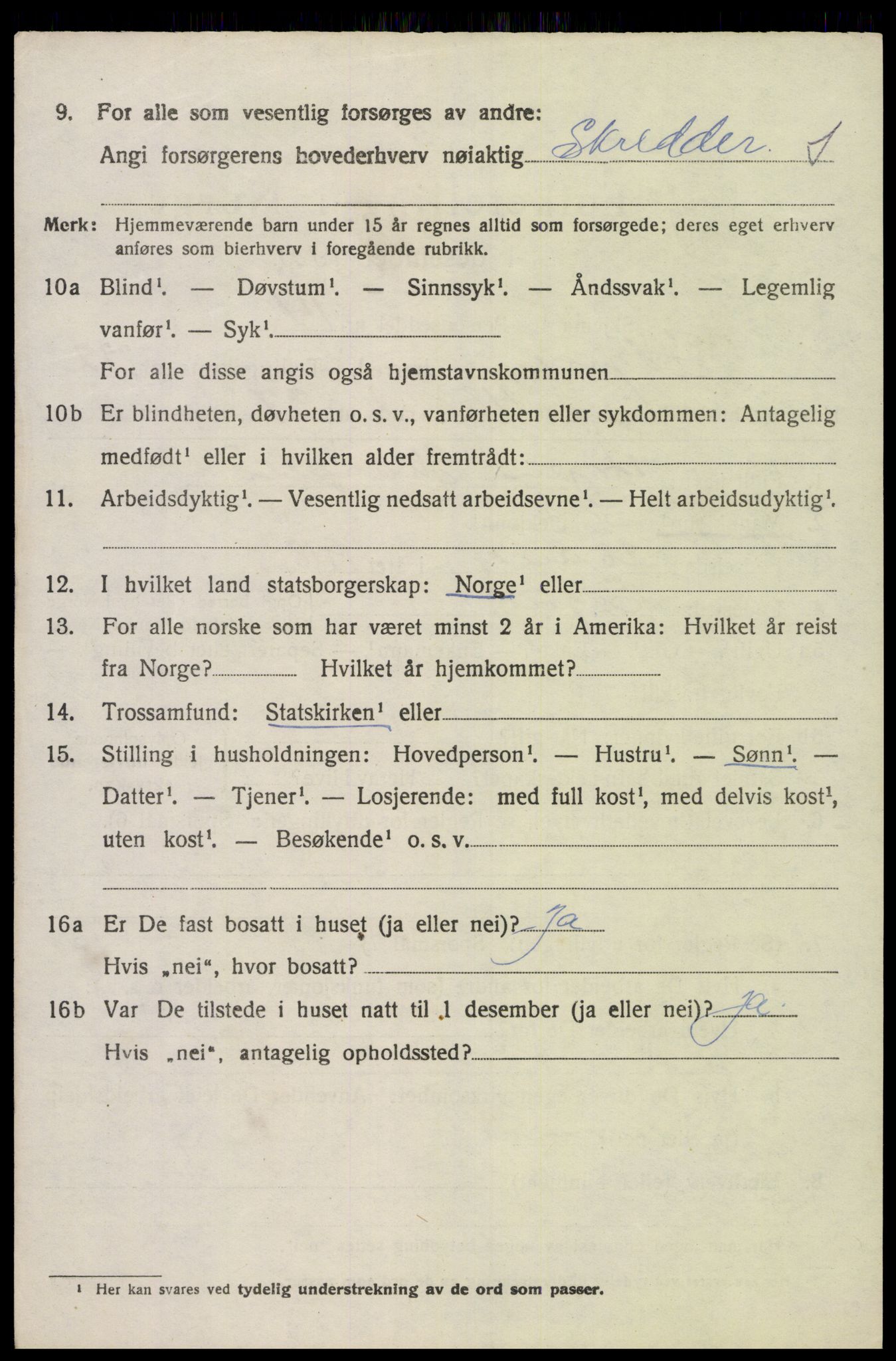 SAK, 1920 census for Søgne, 1920, p. 6410