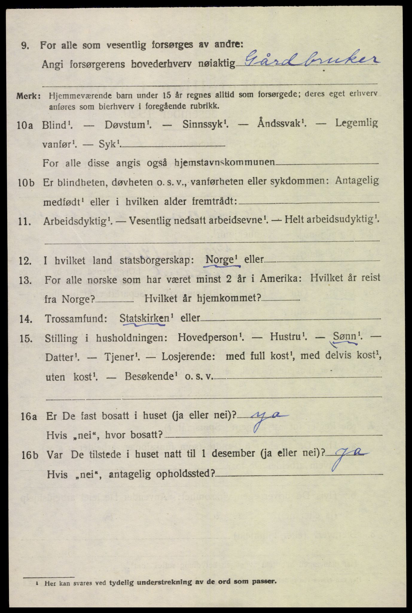 SAK, 1920 census for Austre Moland, 1920, p. 1252