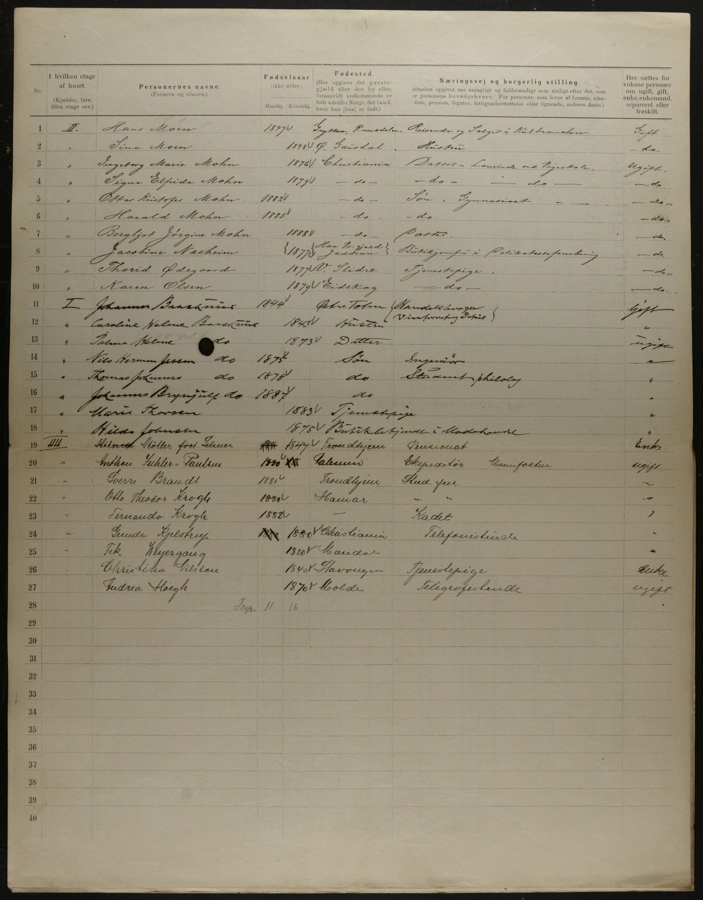 OBA, Municipal Census 1901 for Kristiania, 1901, p. 19435