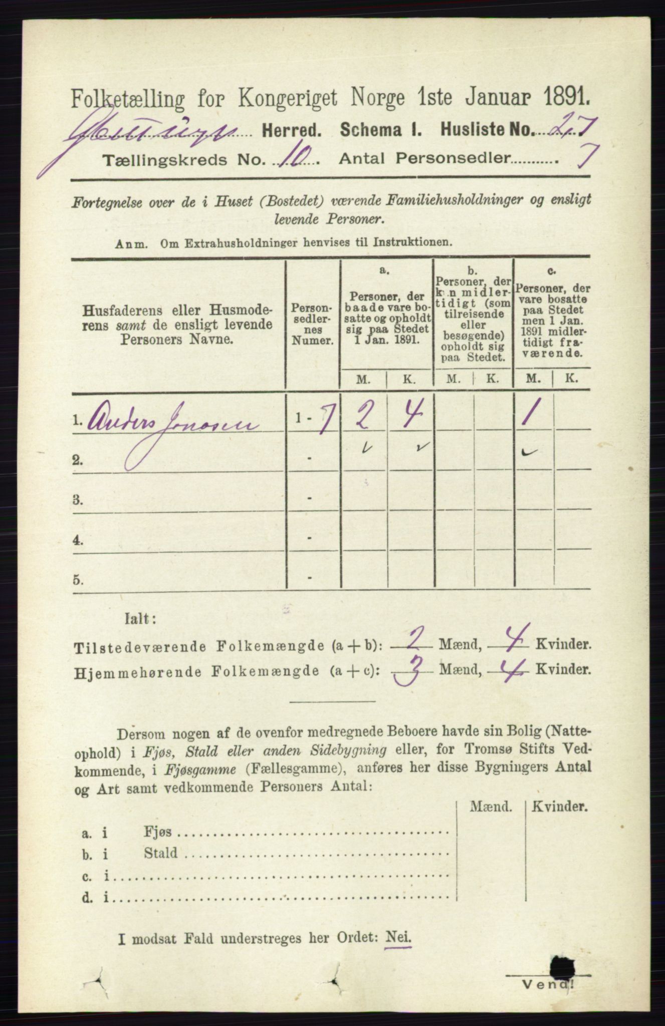 RA, 1891 census for 0132 Glemmen, 1891, p. 9927