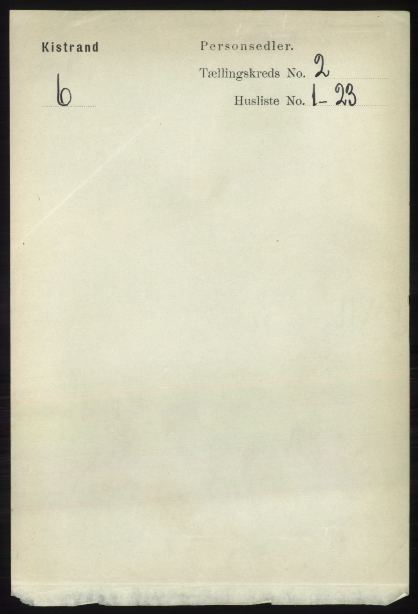 RA, 1891 census for 2020 Kistrand, 1891, p. 603