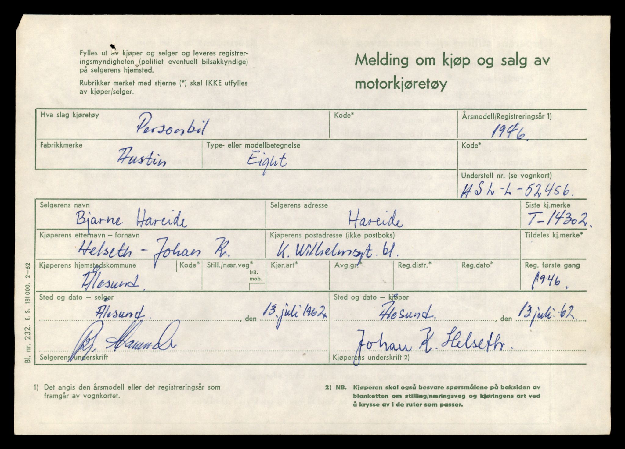 Møre og Romsdal vegkontor - Ålesund trafikkstasjon, AV/SAT-A-4099/F/Fe/L0044: Registreringskort for kjøretøy T 14205 - T 14319, 1927-1998, p. 2805