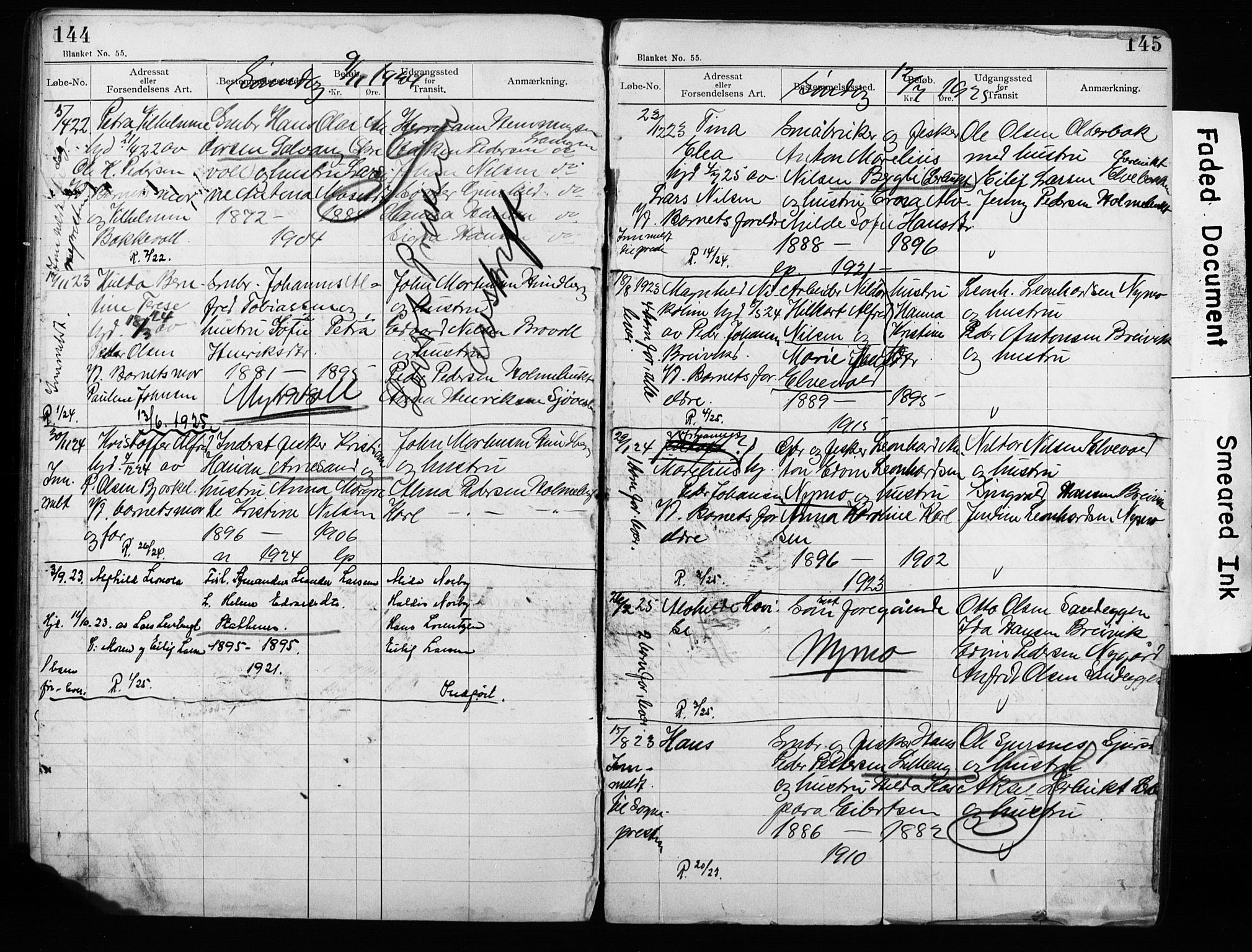 Lyngen sokneprestembete, AV/SATØ-S-1289/H/Ha/L0052/0002: Baptism register no. 52.2, 1915-1928, p. 144-145