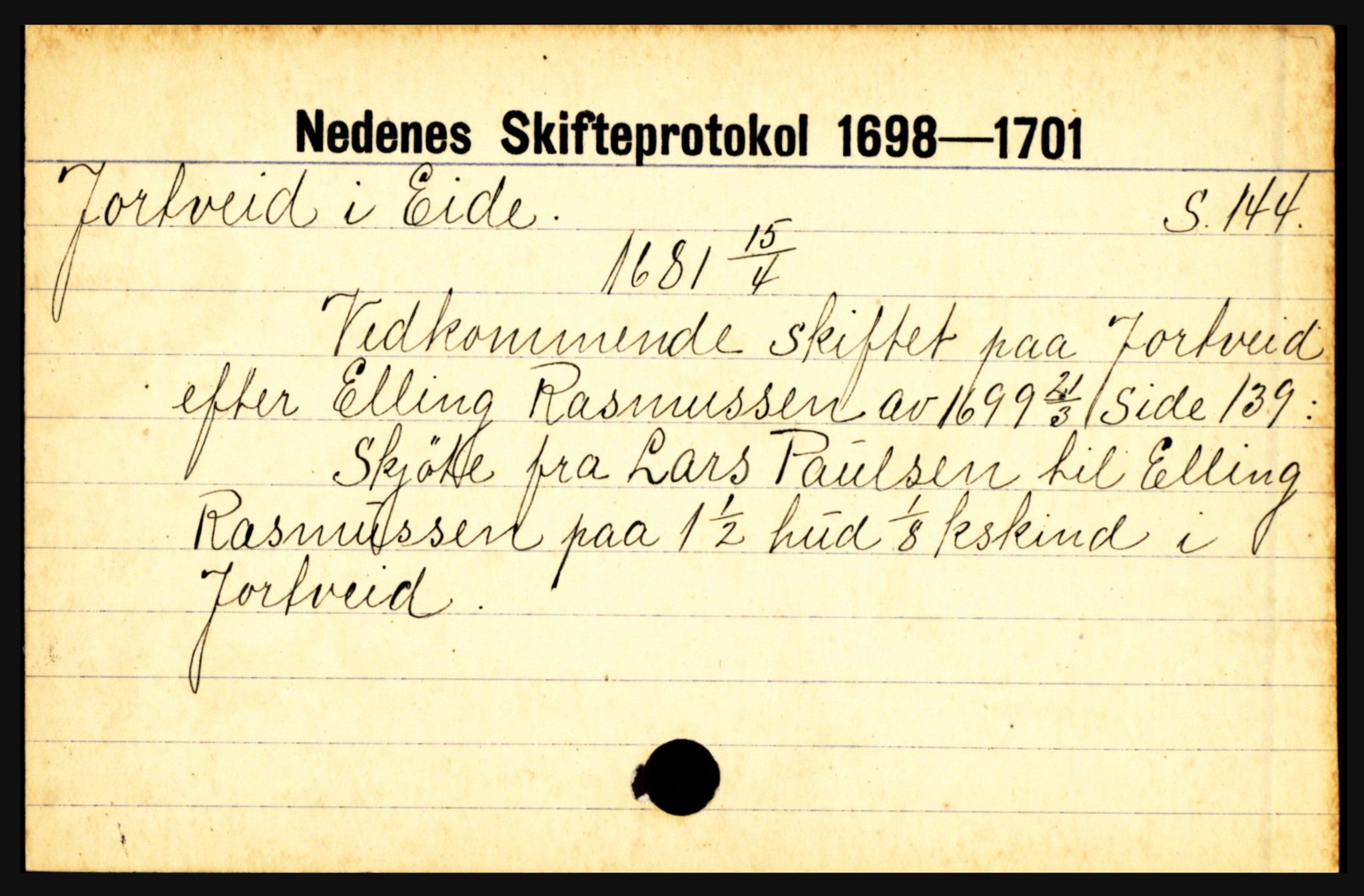 Nedenes sorenskriveri før 1824, AV/SAK-1221-0007/H, p. 14161