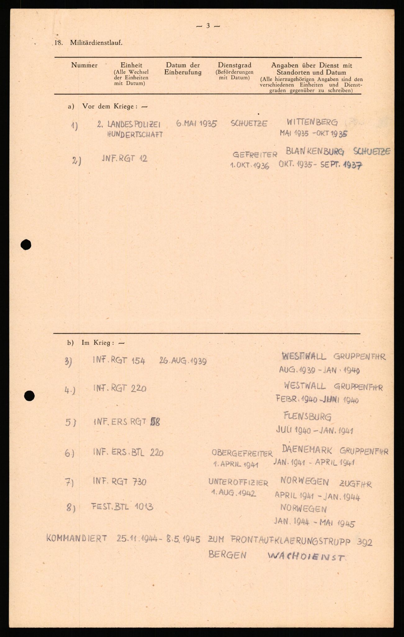 Forsvaret, Forsvarets overkommando II, AV/RA-RAFA-3915/D/Db/L0034: CI Questionaires. Tyske okkupasjonsstyrker i Norge. Tyskere., 1945-1946, p. 462