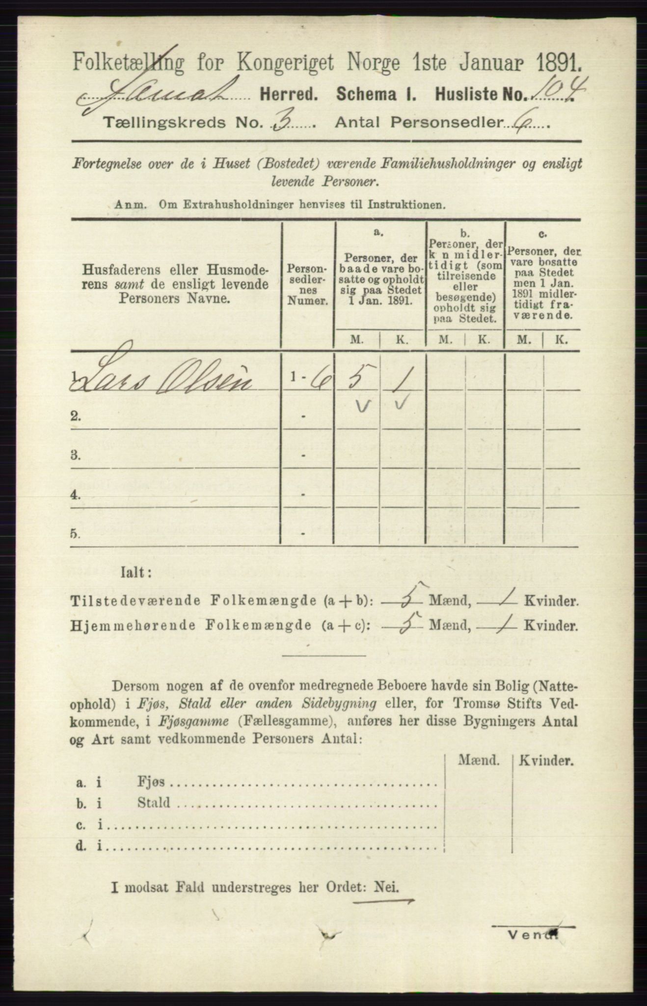 RA, 1891 census for 0429 Åmot, 1891, p. 1489