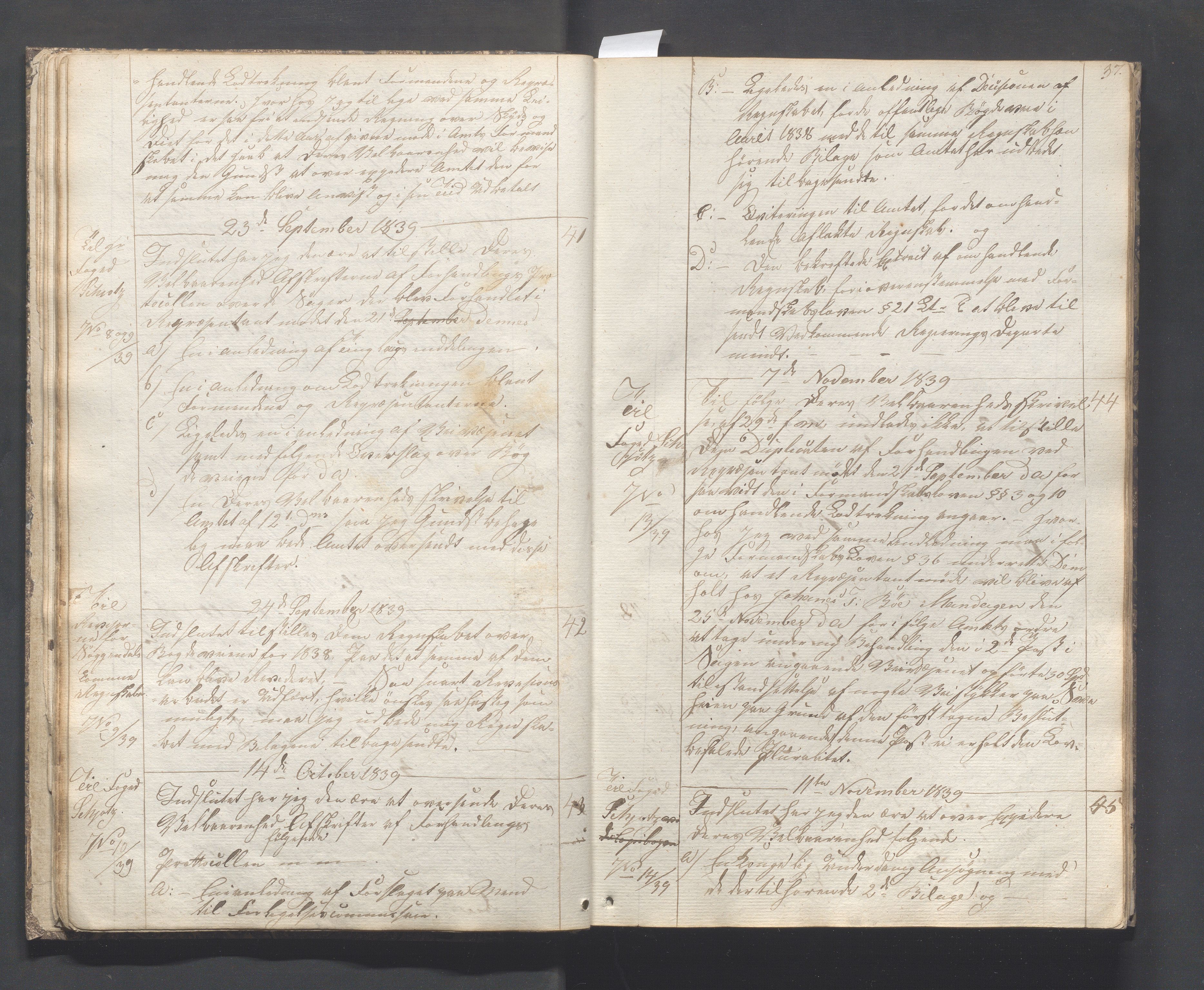 Sokndal kommune - Formannskapet/Sentraladministrasjonen, IKAR/K-101099/B/L0001: Kopibok, 1837-1886, p. 37