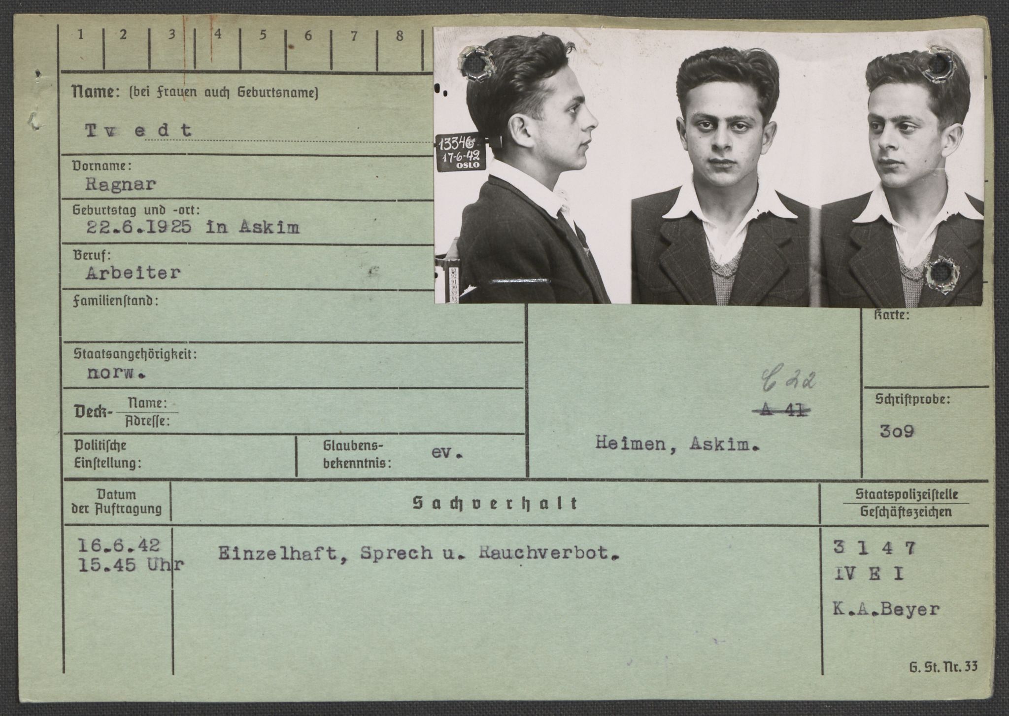 Befehlshaber der Sicherheitspolizei und des SD, RA/RAFA-5969/E/Ea/Eaa/L0010: Register over norske fanger i Møllergata 19: Sø-Å, 1940-1945, p. 550
