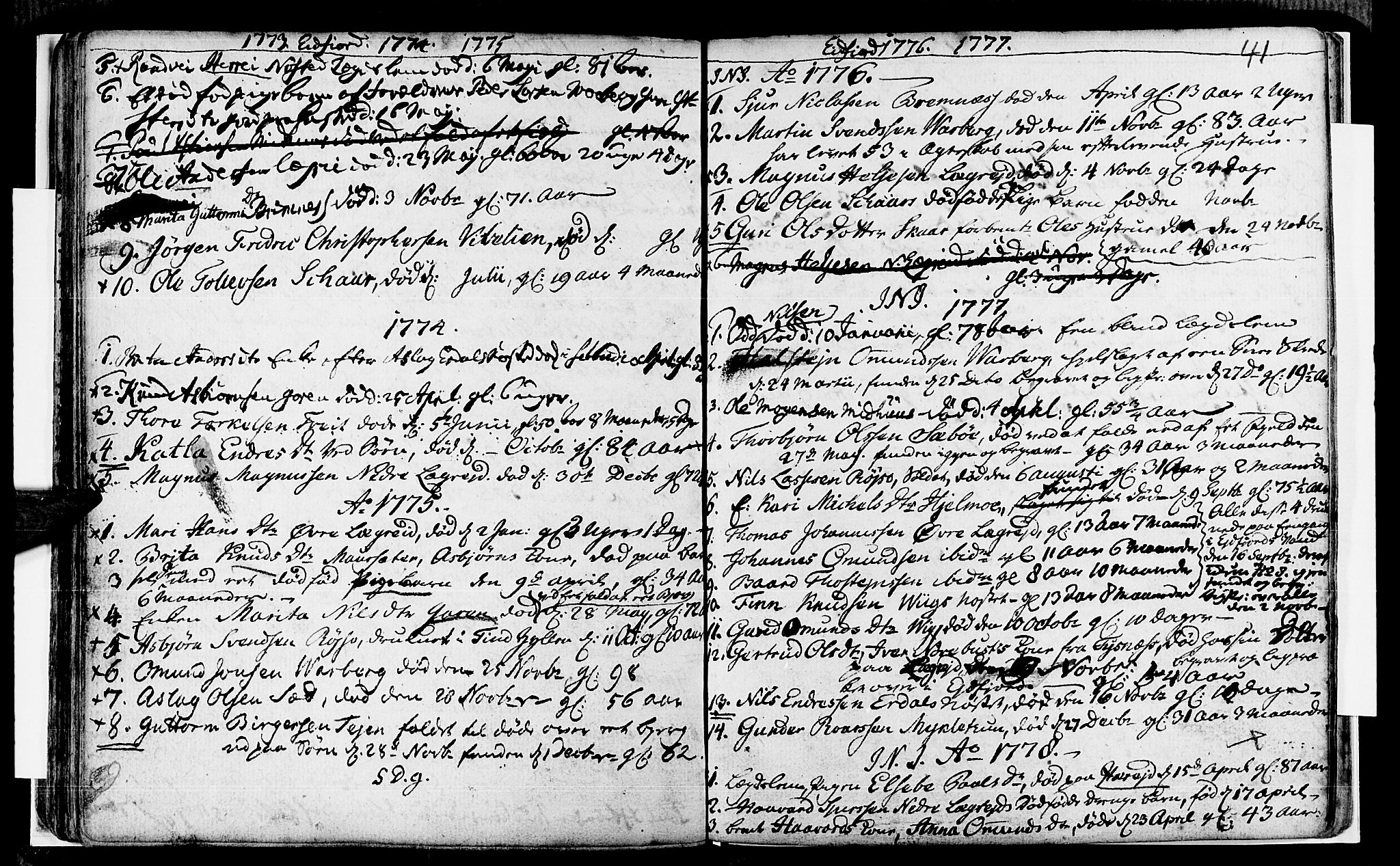 Ulvik sokneprestembete, AV/SAB-A-78801/H/Haa: Parish register (official) no. A 8, 1743-1792, p. 41