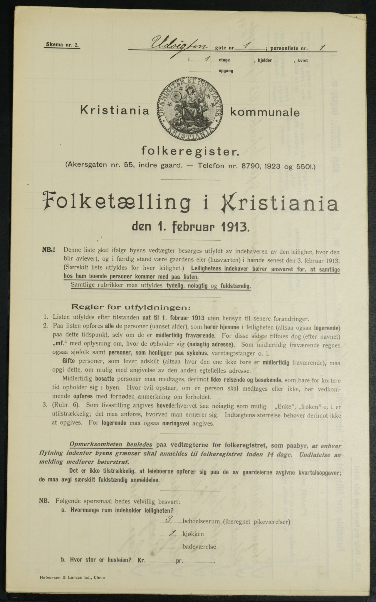 OBA, Municipal Census 1913 for Kristiania, 1913, p. 121246