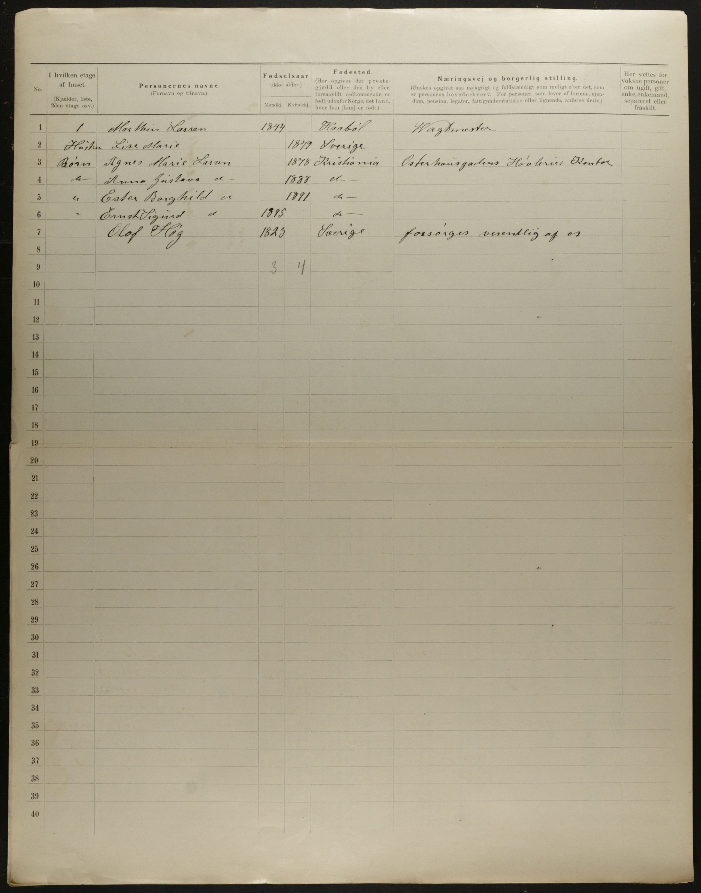 OBA, Municipal Census 1901 for Kristiania, 1901, p. 10465