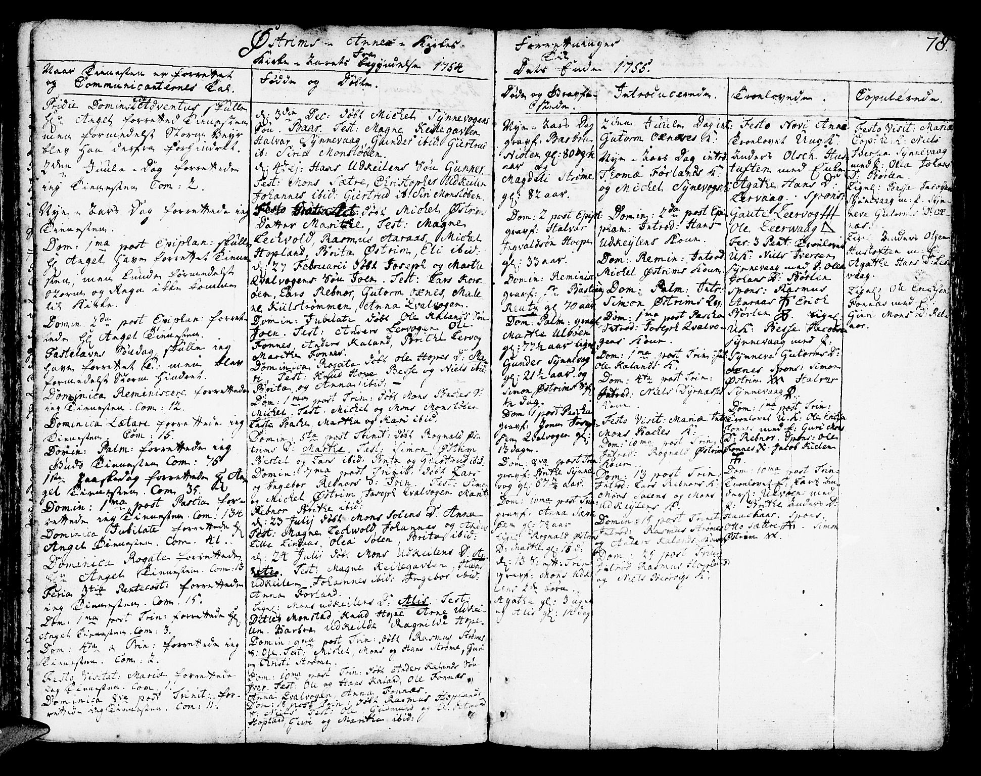 Lindås Sokneprestembete, SAB/A-76701/H/Haa: Parish register (official) no. A 3, 1748-1764, p. 78