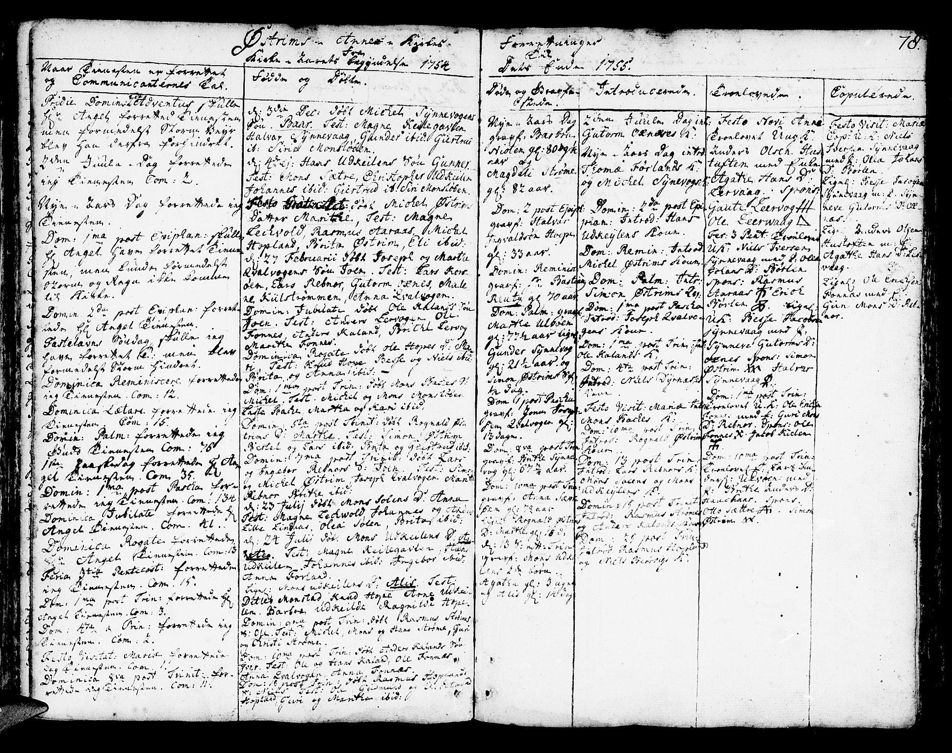 Lindås Sokneprestembete, AV/SAB-A-76701/H/Haa/Haaa/L0003: Parish register (official) no. A 3, 1748-1764, p. 78