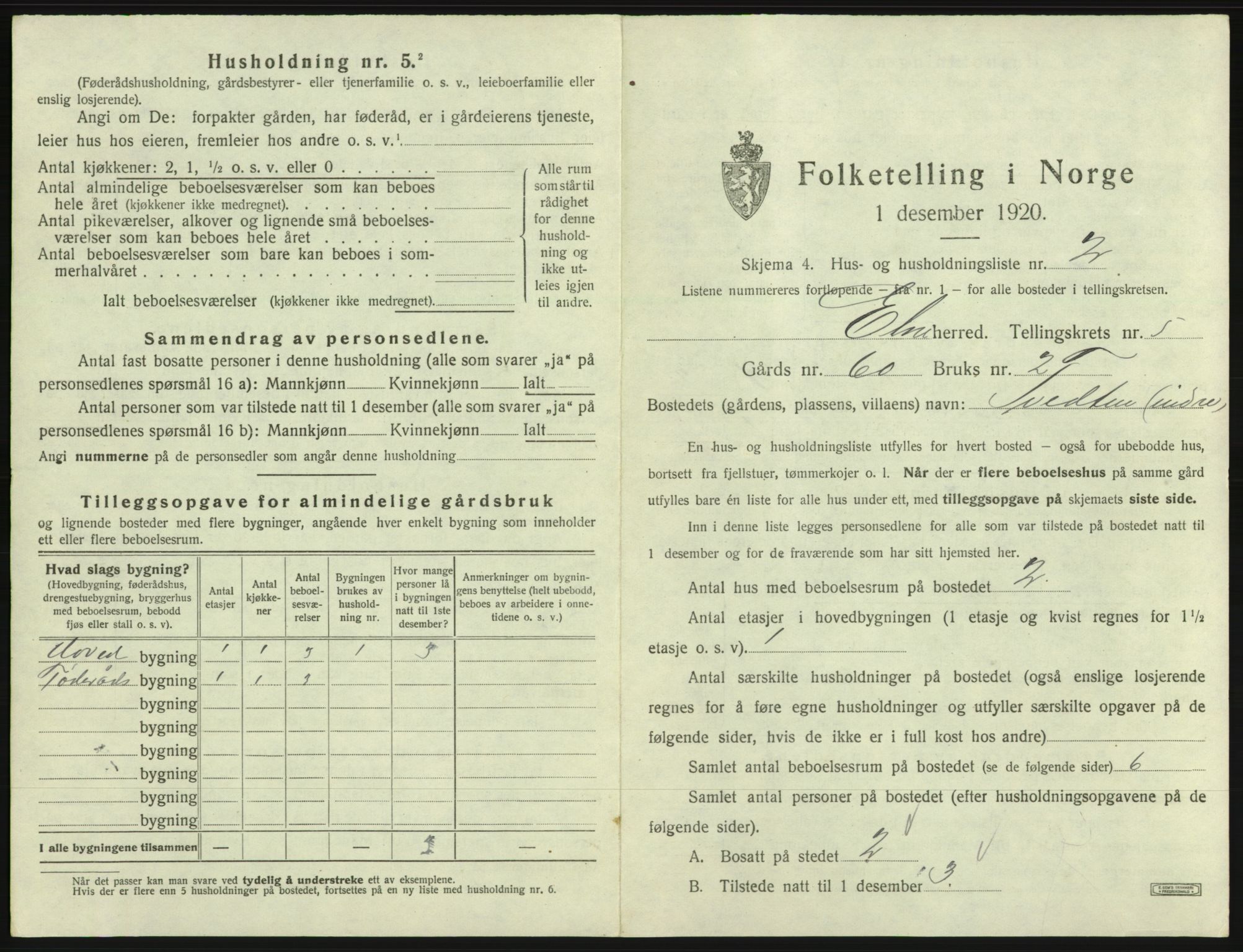 SAB, 1920 census for Etne, 1920, p. 353