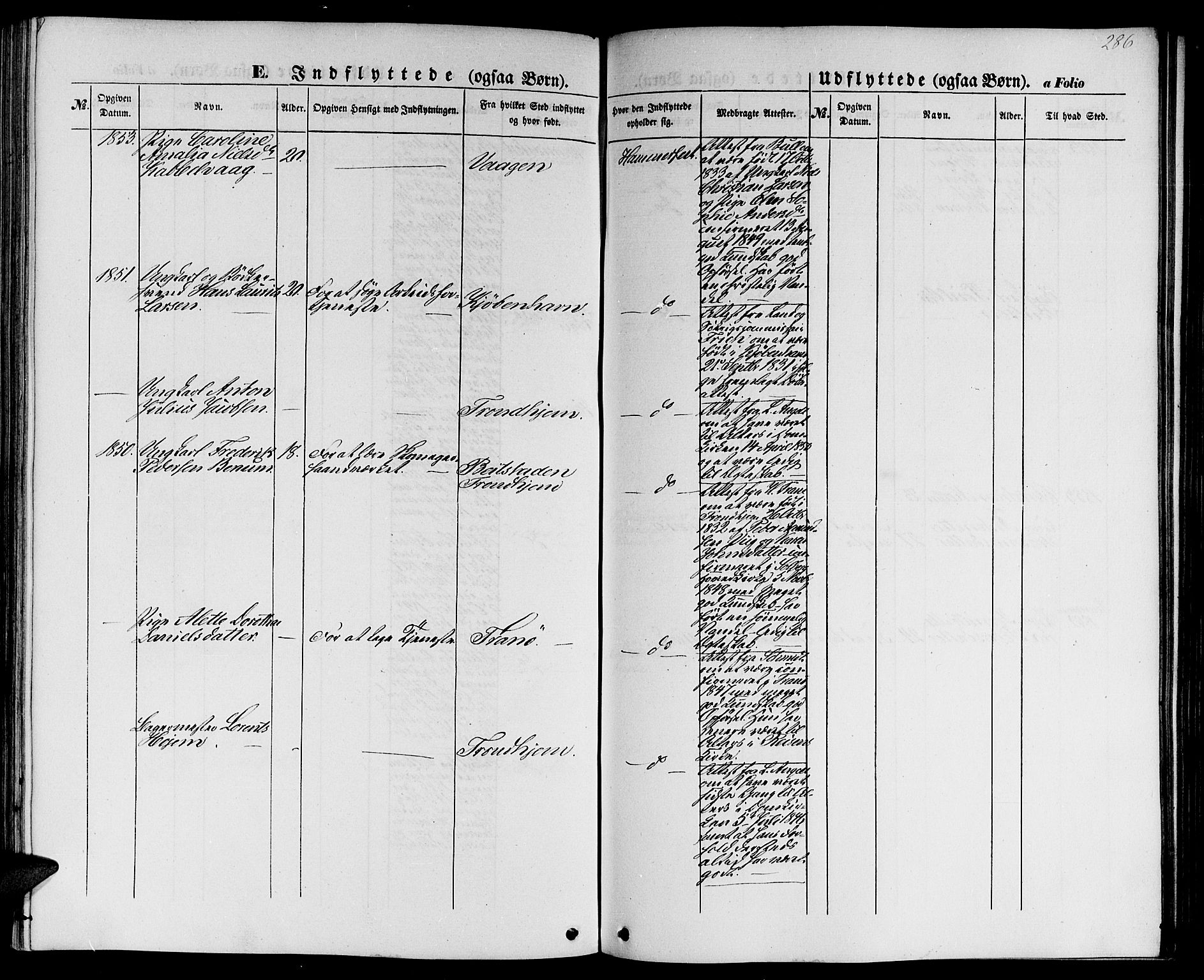 Hammerfest sokneprestkontor, AV/SATØ-S-1347/H/Hb/L0002.klokk: Parish register (copy) no. 2, 1851-1861, p. 286