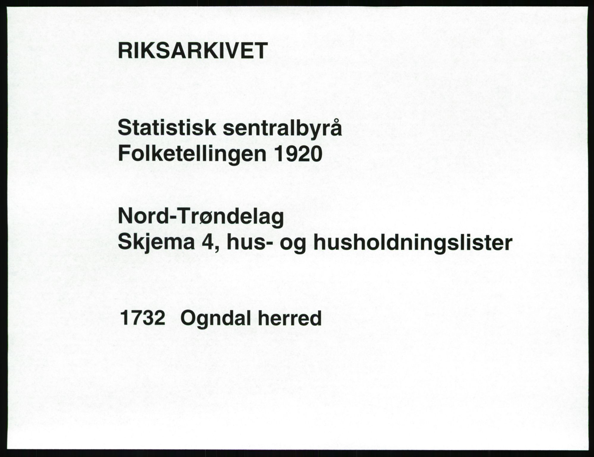 SAT, 1920 census for Ogndal, 1920, p. 29