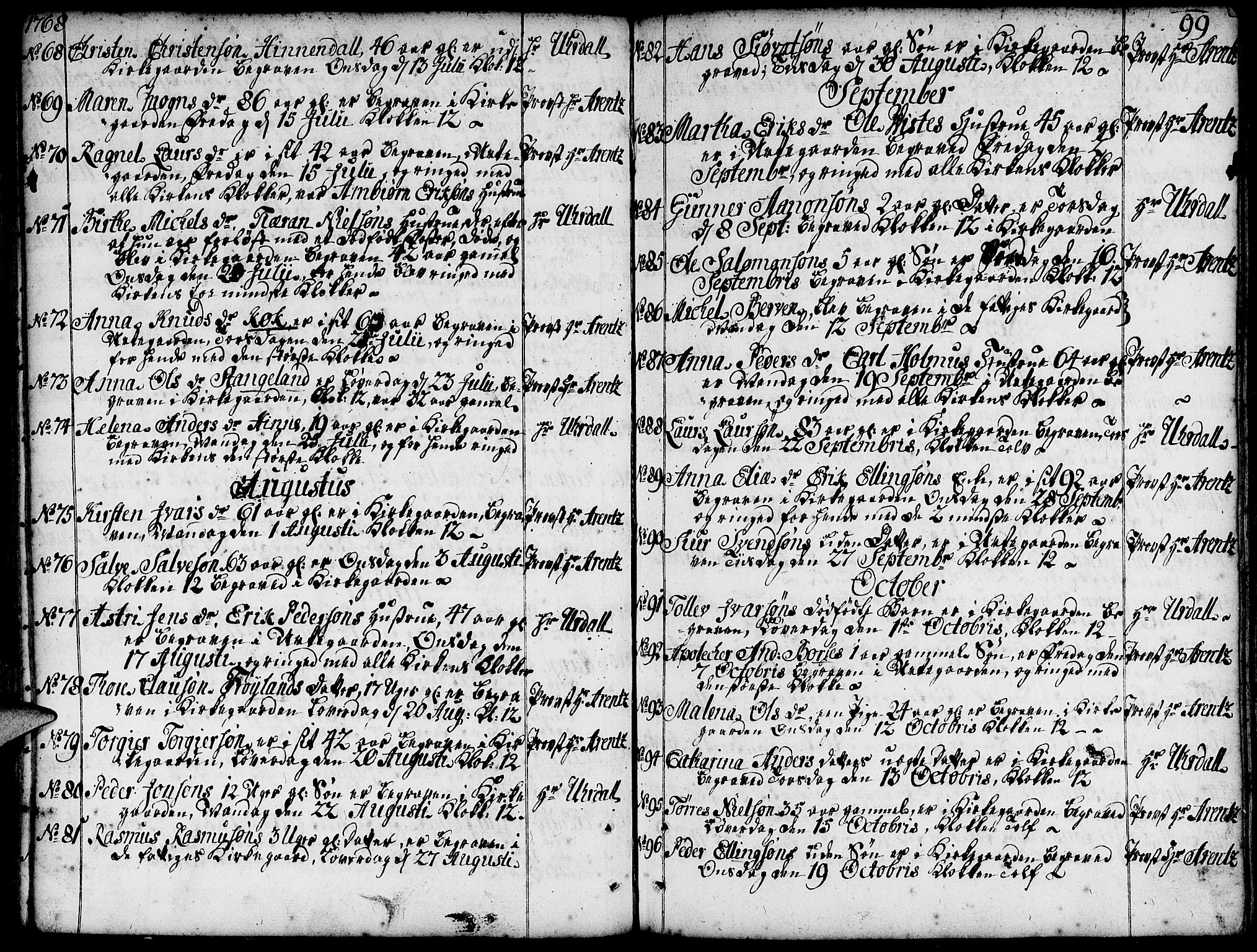 Domkirken sokneprestkontor, SAST/A-101812/001/30/30BA/L0005: Parish register (official) no. A 5, 1744-1788, p. 99