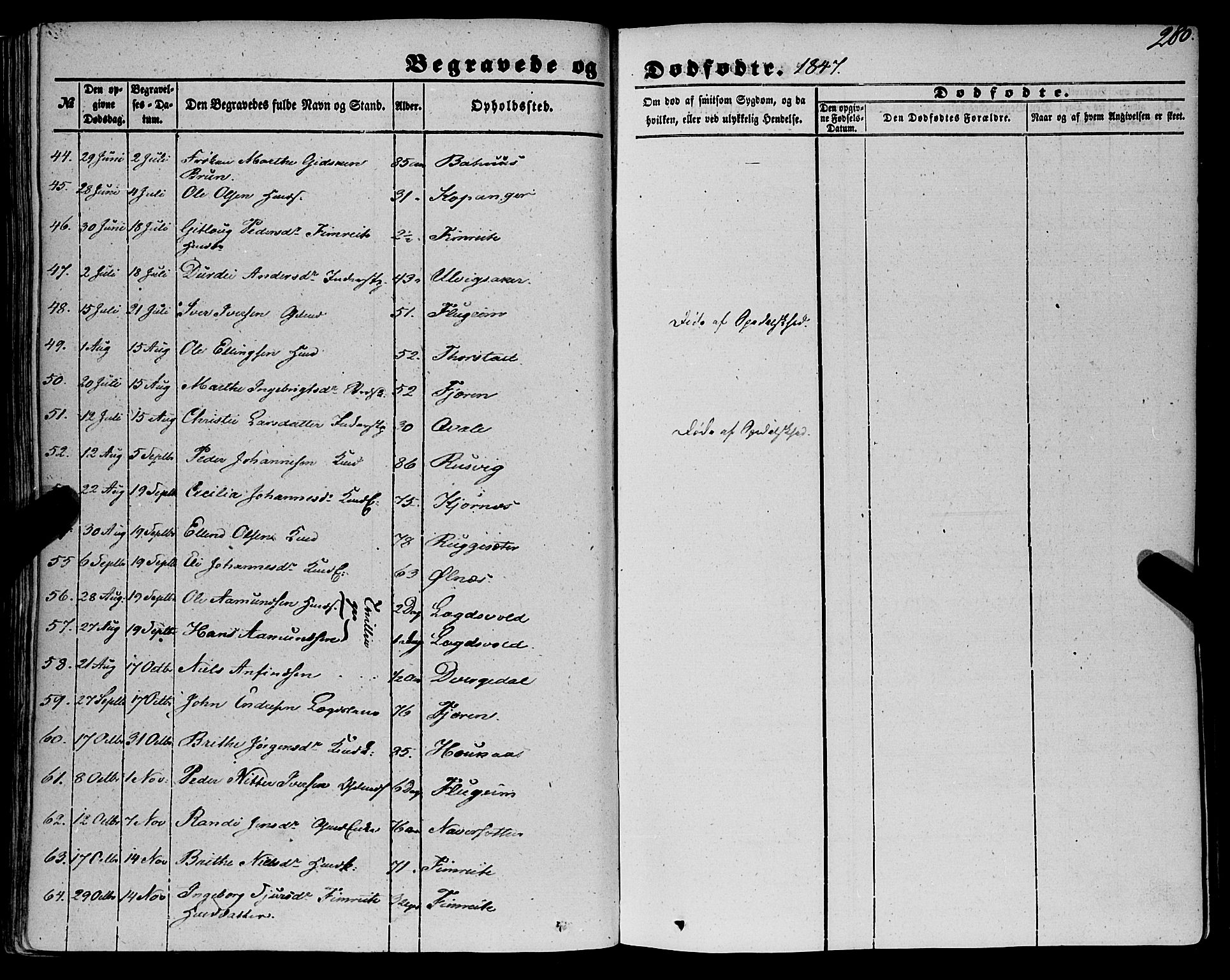 Sogndal sokneprestembete, AV/SAB-A-81301/H/Haa/Haaa/L0012II: Parish register (official) no. A 12II, 1847-1877, p. 280