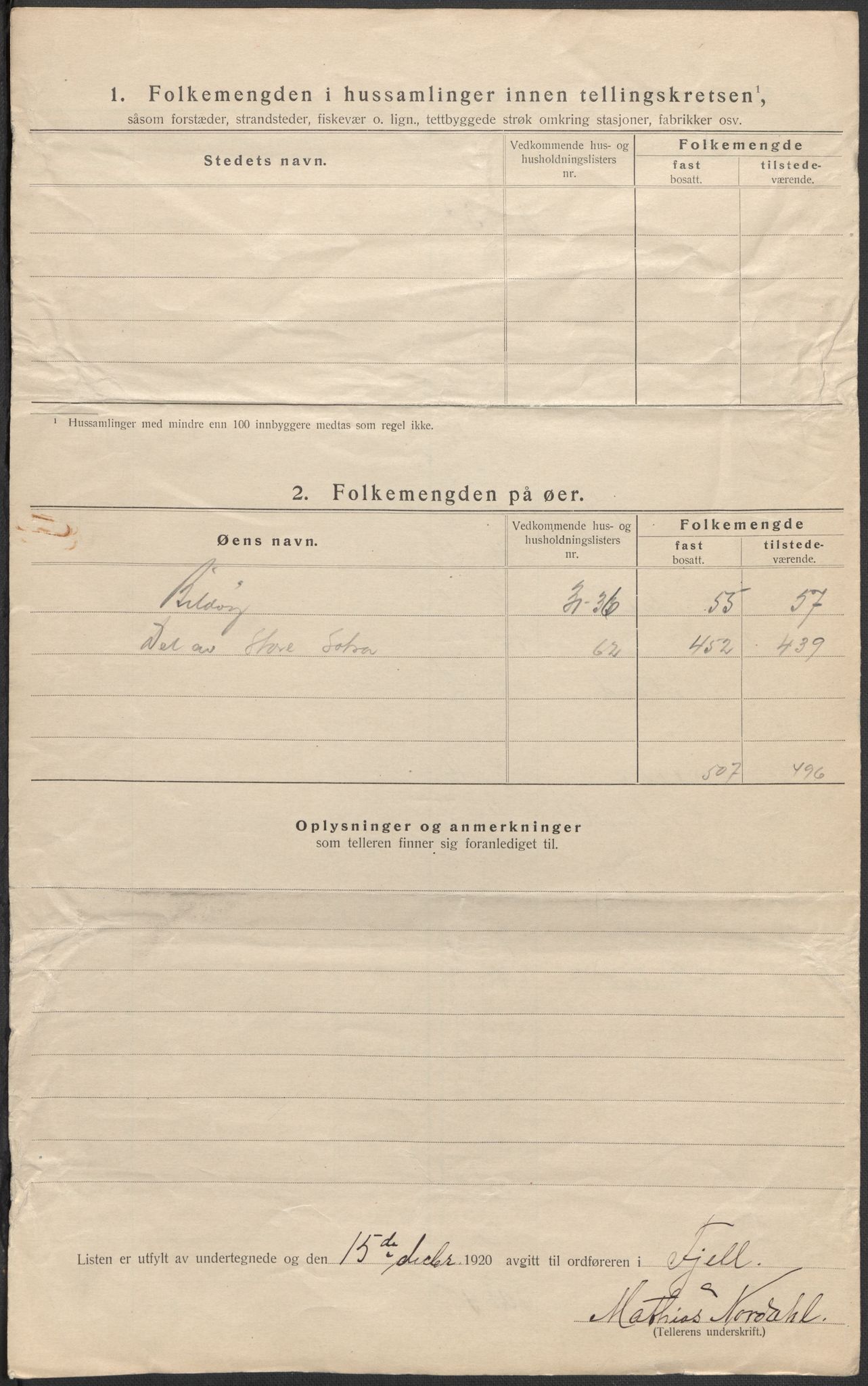 SAB, 1920 census for Fjell, 1920, p. 39