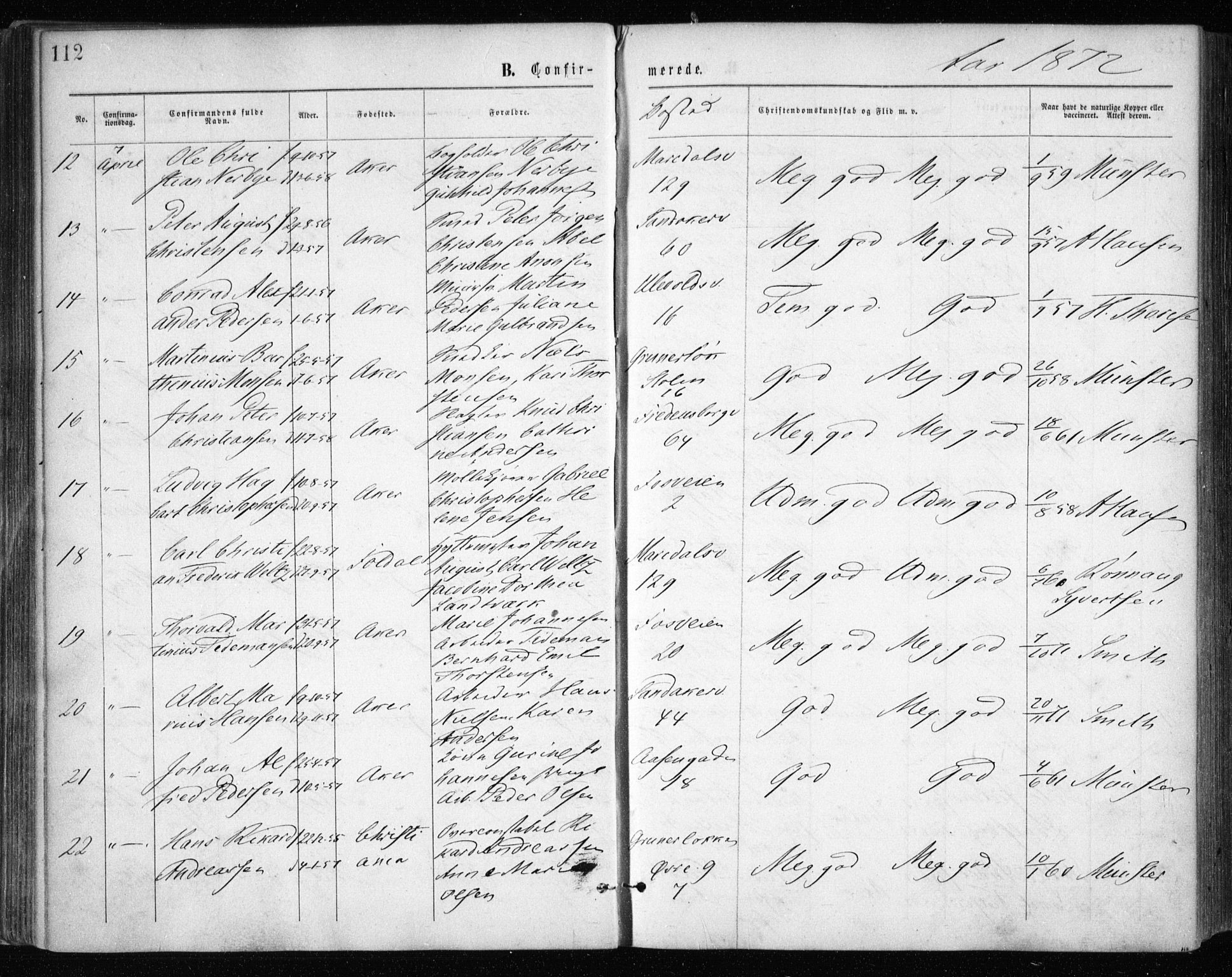 Gamle Aker prestekontor Kirkebøker, AV/SAO-A-10617a/F/L0003: Parish register (official) no. 3, 1865-1873, p. 112