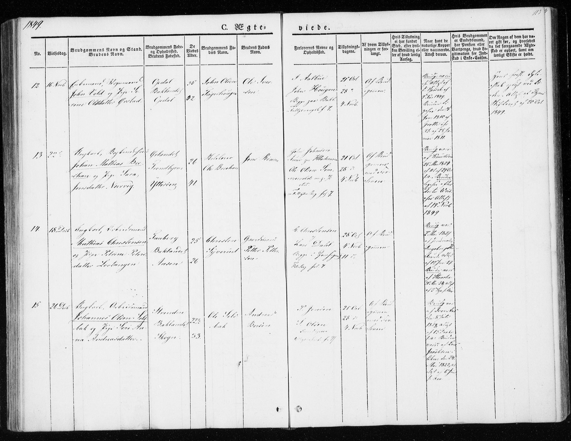 Ministerialprotokoller, klokkerbøker og fødselsregistre - Sør-Trøndelag, AV/SAT-A-1456/604/L0183: Parish register (official) no. 604A04, 1841-1850, p. 113