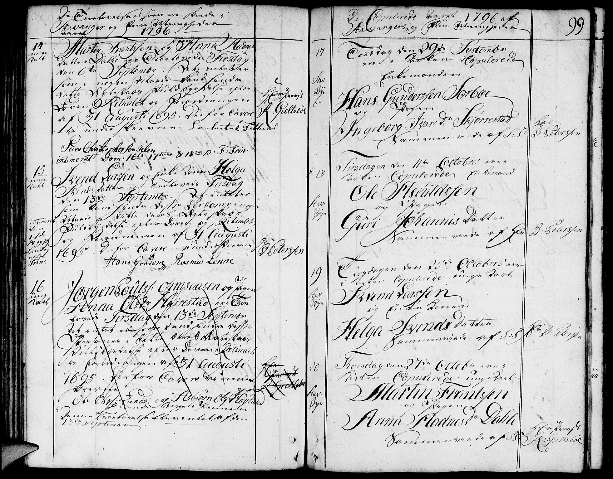 Domkirken sokneprestkontor, AV/SAST-A-101812/001/30/30BA/L0006: Parish register (official) no. A 6, 1783-1815, p. 99