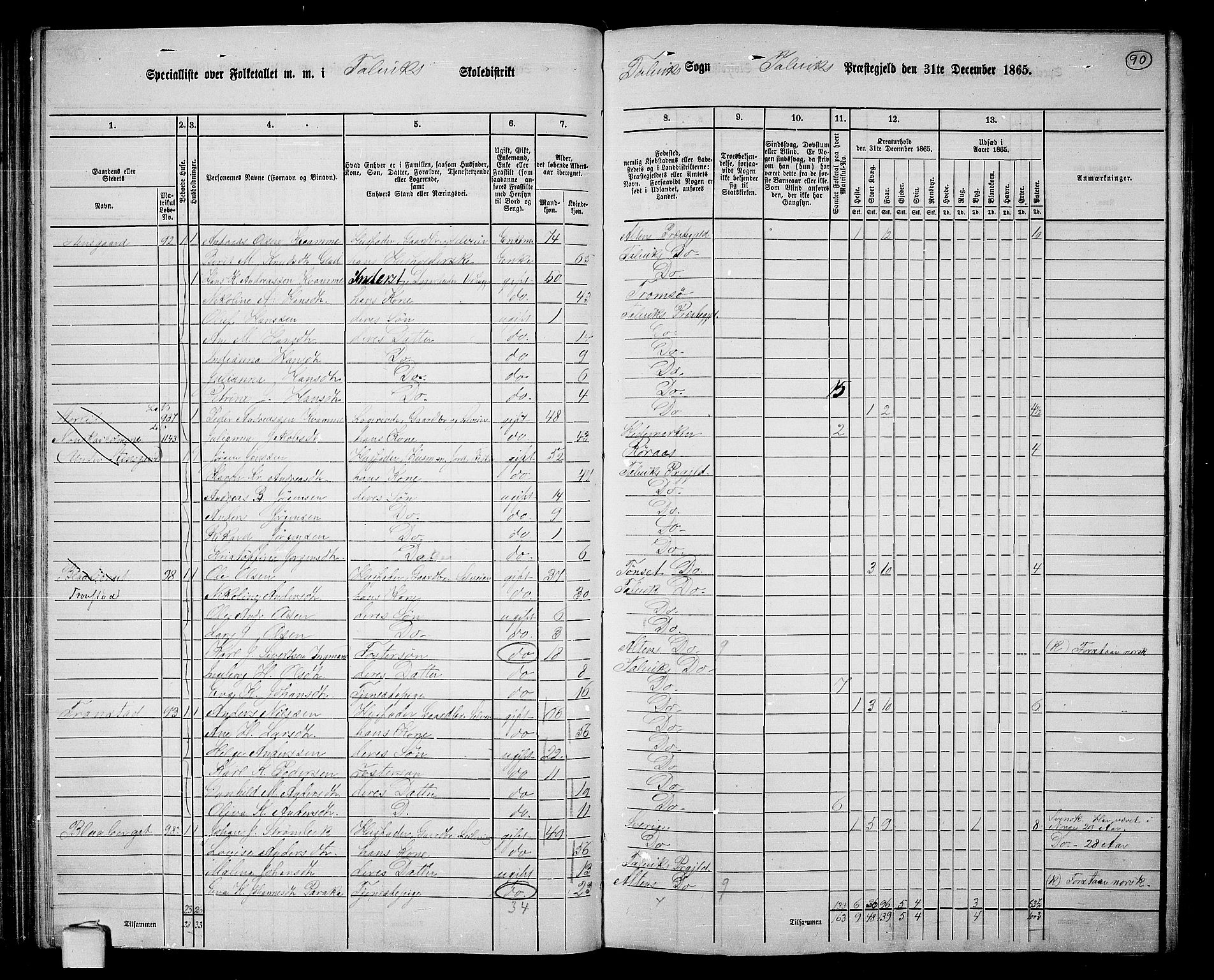 RA, 1865 census for Talvik, 1865, p. 11