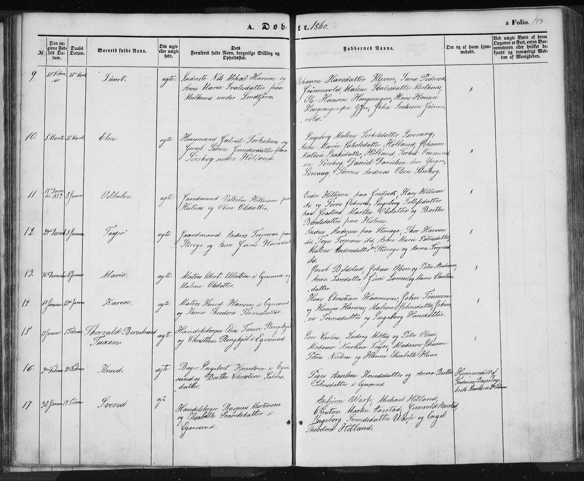 Eigersund sokneprestkontor, AV/SAST-A-101807/S08/L0012: Parish register (official) no. A 12.1, 1850-1865, p. 128