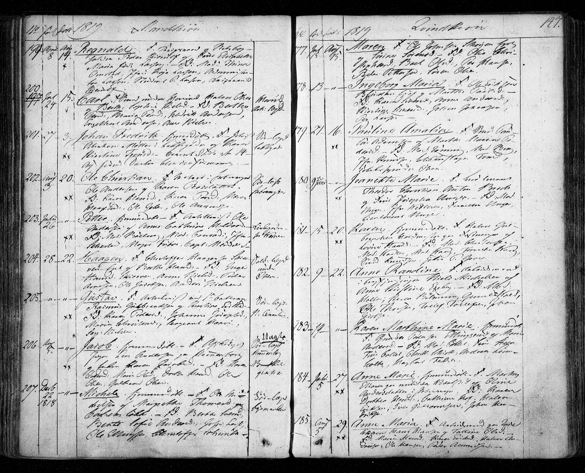 Aker prestekontor kirkebøker, SAO/A-10861/F/L0011: Parish register (official) no. 11, 1810-1819, p. 147