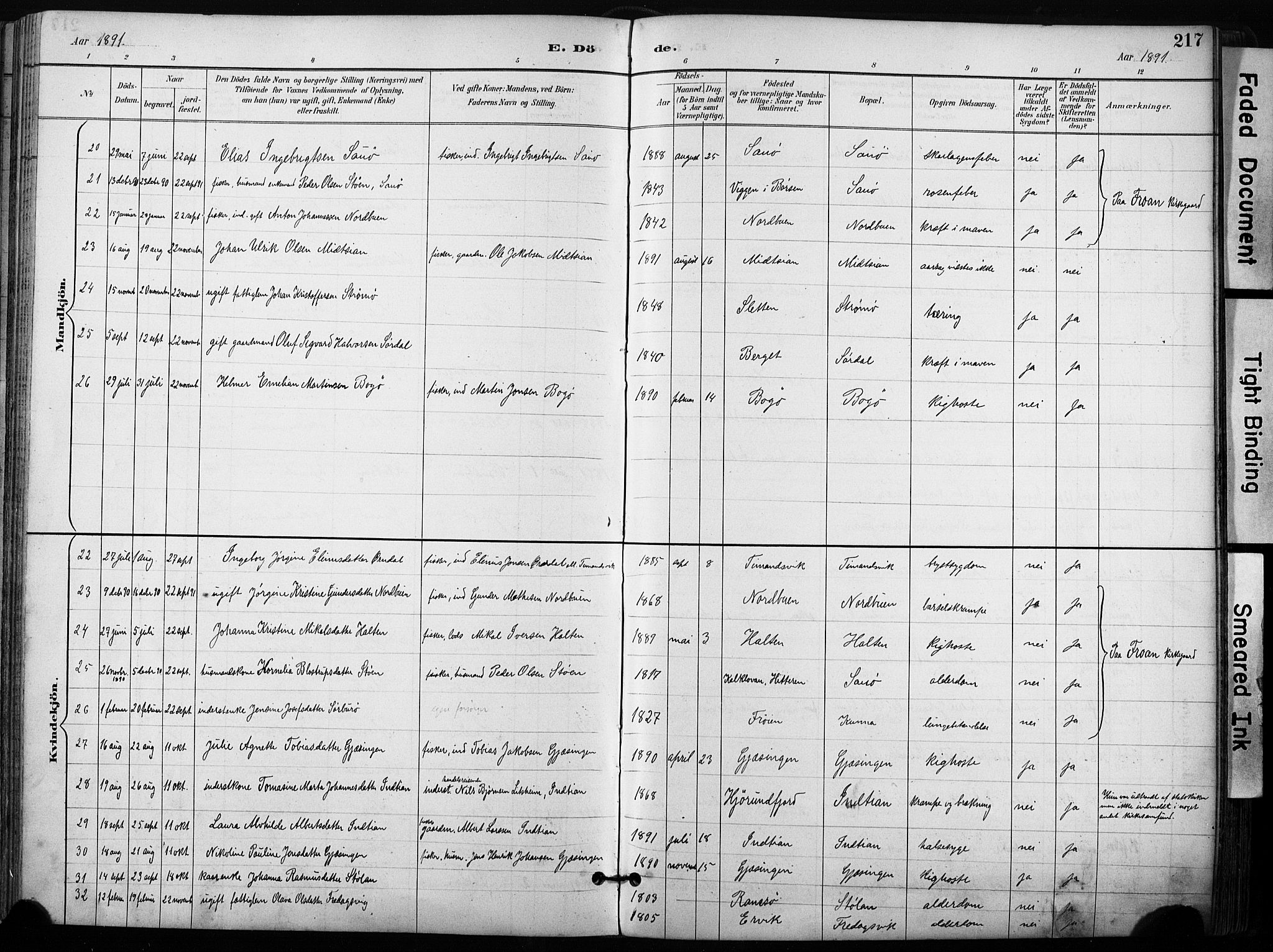 Ministerialprotokoller, klokkerbøker og fødselsregistre - Sør-Trøndelag, SAT/A-1456/640/L0579: Parish register (official) no. 640A04, 1889-1902, p. 217