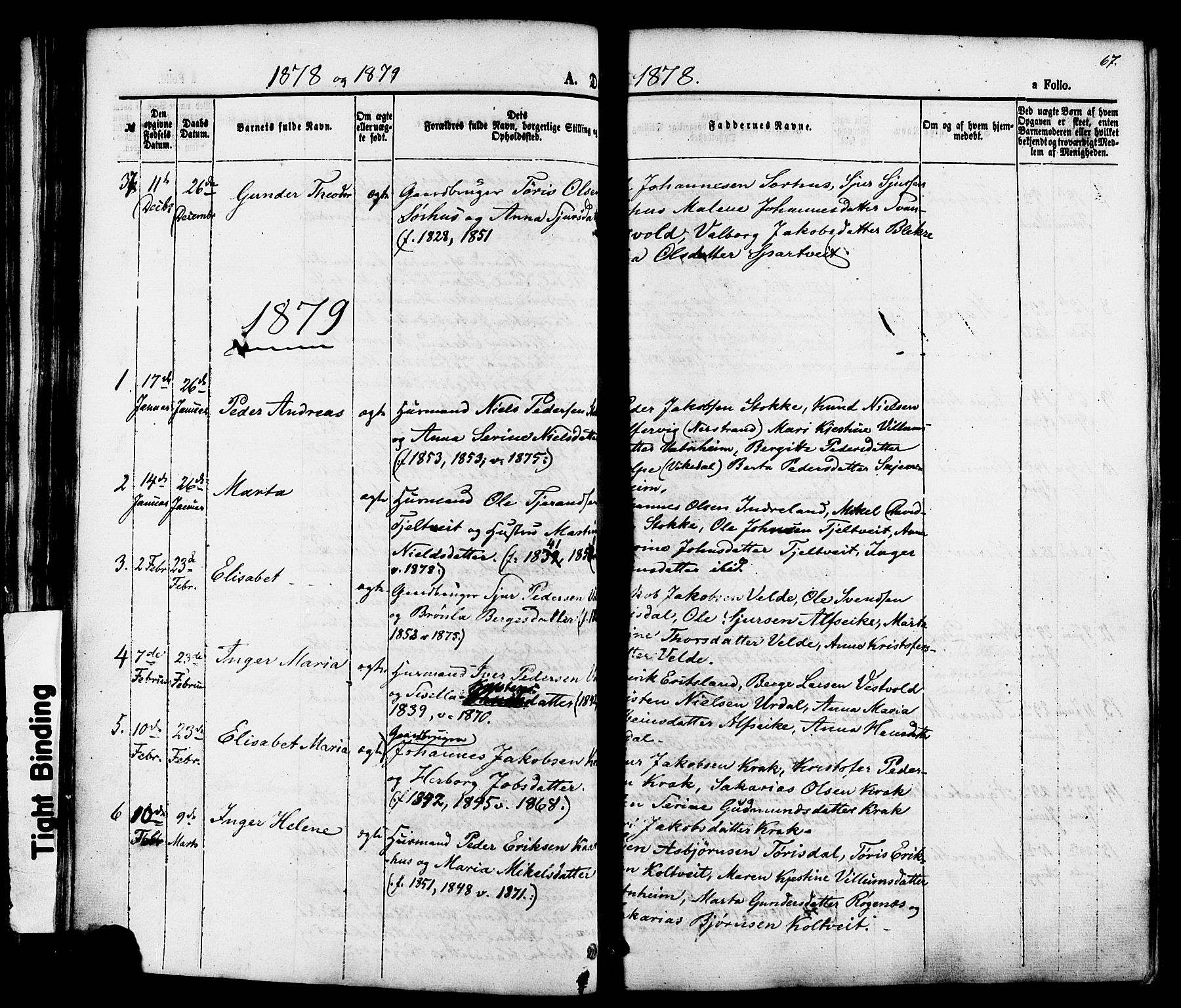 Skjold sokneprestkontor, AV/SAST-A-101847/H/Ha/Haa/L0007: Parish register (official) no. A 7, 1857-1882, p. 67