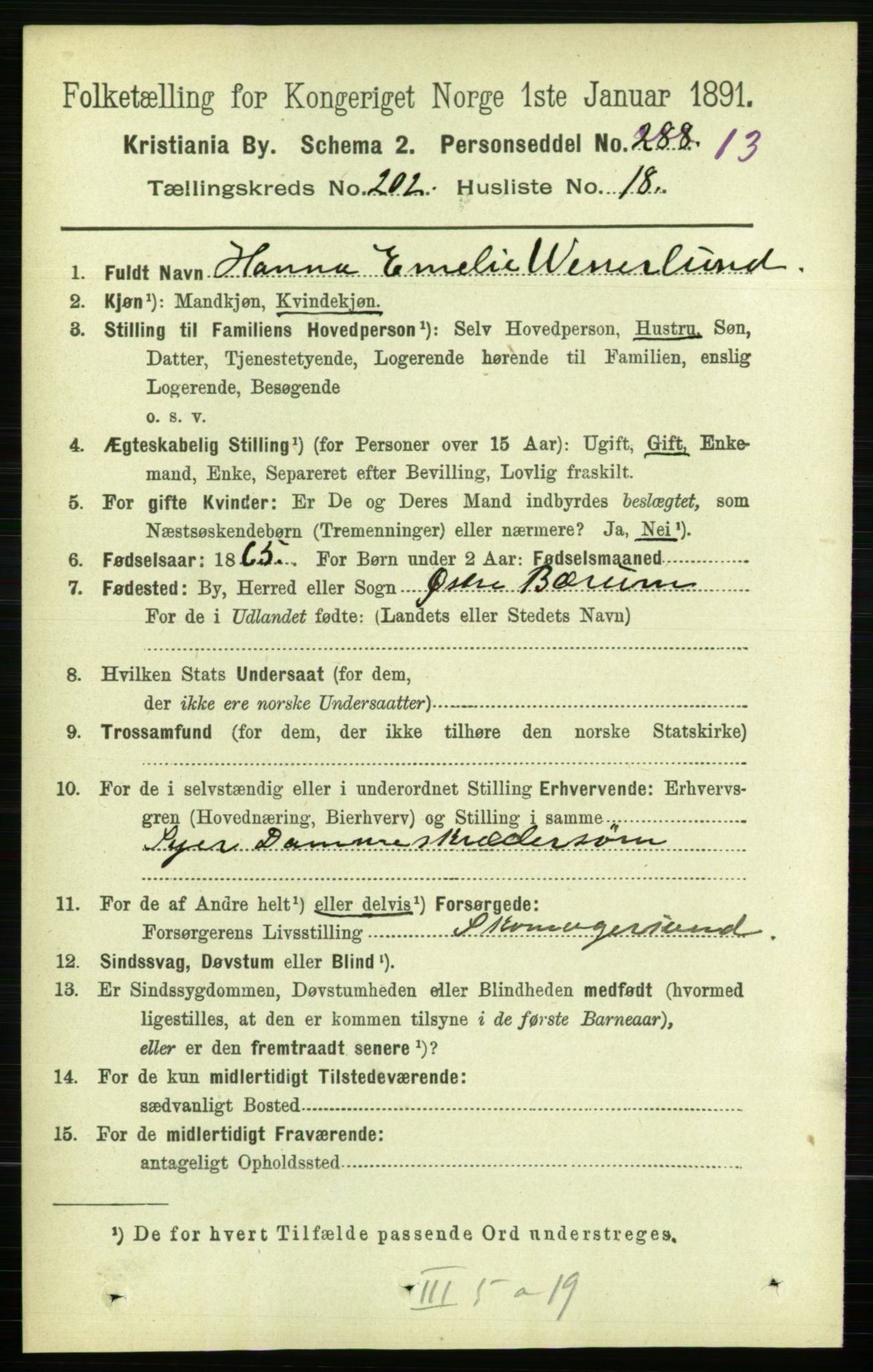 RA, 1891 census for 0301 Kristiania, 1891, p. 121812