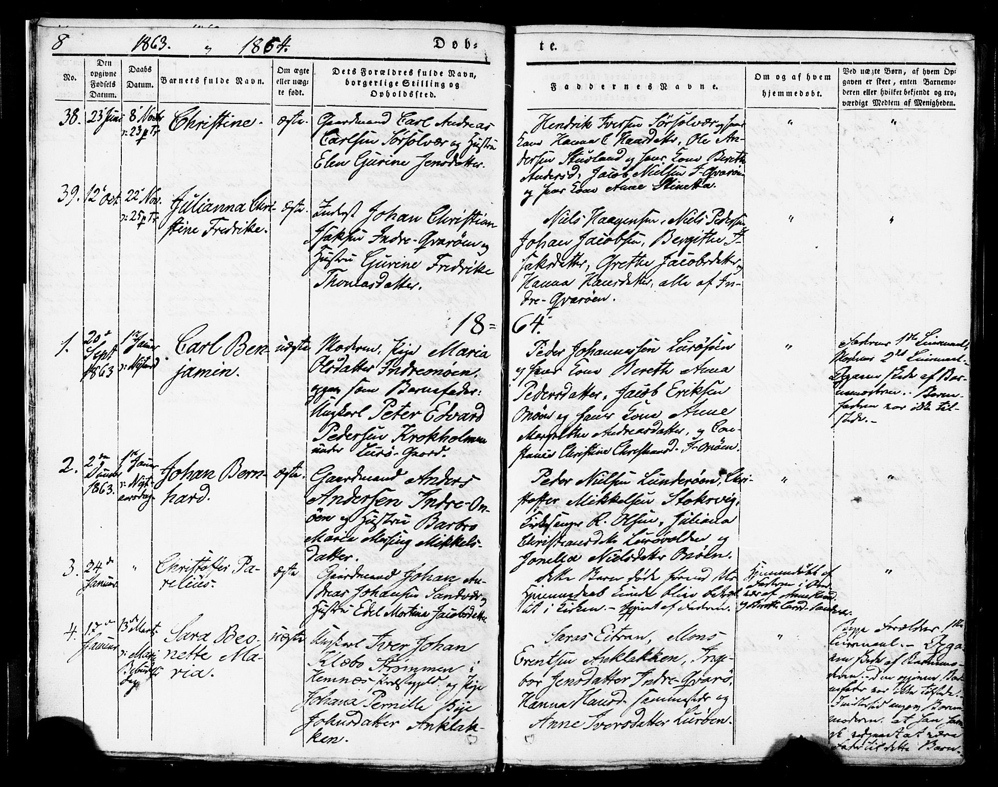 Ministerialprotokoller, klokkerbøker og fødselsregistre - Nordland, SAT/A-1459/839/L0567: Parish register (official) no. 839A04, 1863-1879, p. 8