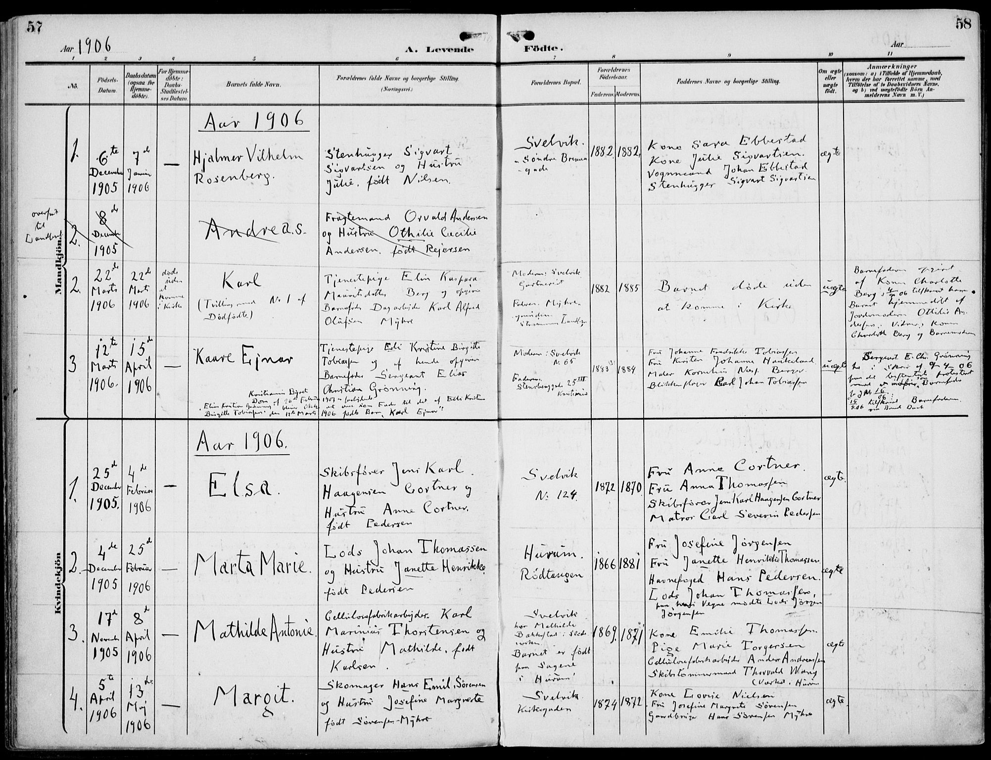 Strømm kirkebøker, AV/SAKO-A-322/F/Fb/L0002: Parish register (official) no. II 2, 1900-1919, p. 57-58