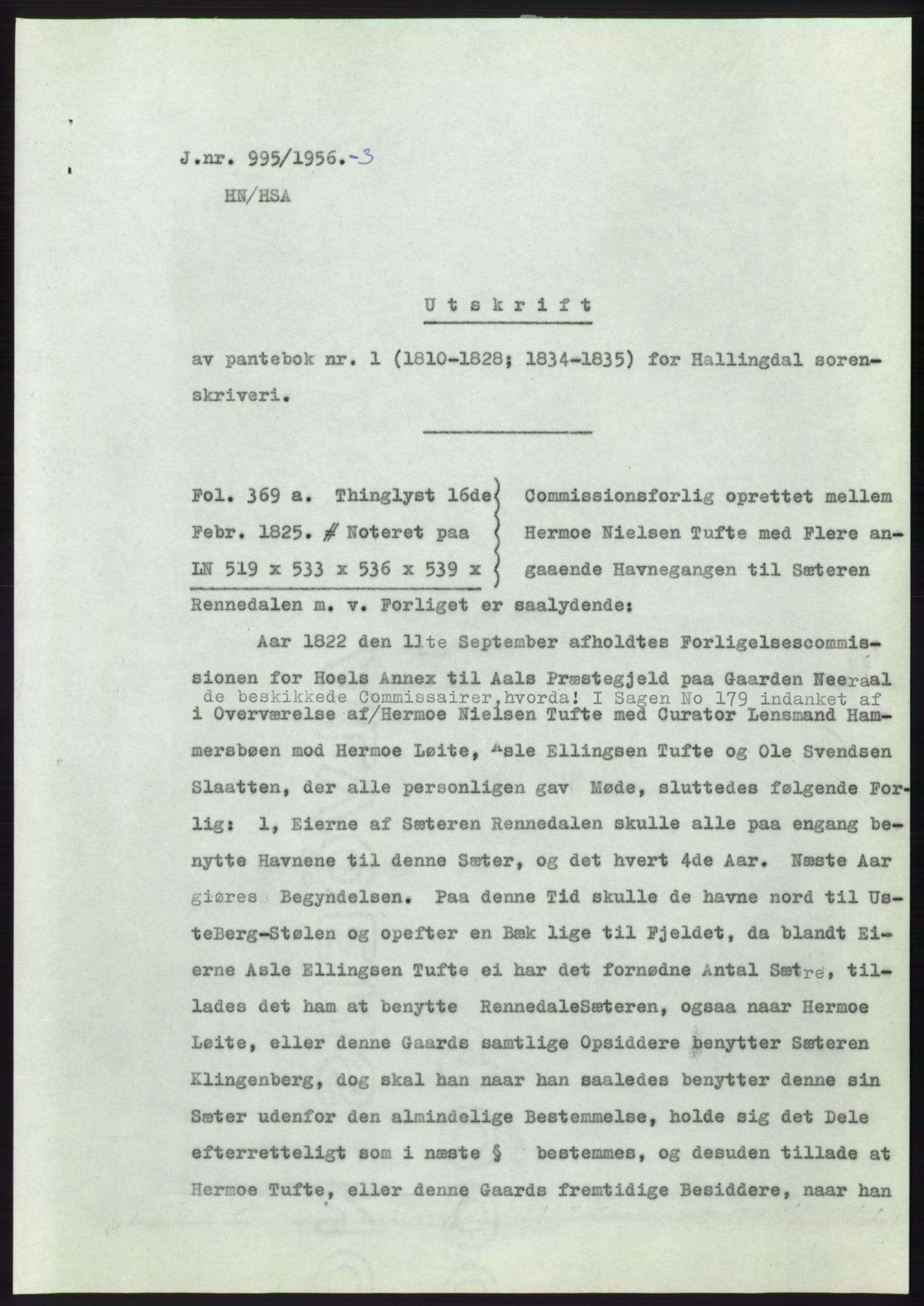 Statsarkivet i Kongsberg, AV/SAKO-A-0001/E/Ee/L0007: Avskrifter, SAO jnr. 802/1956 - 1199/1956, 1956, p. 241