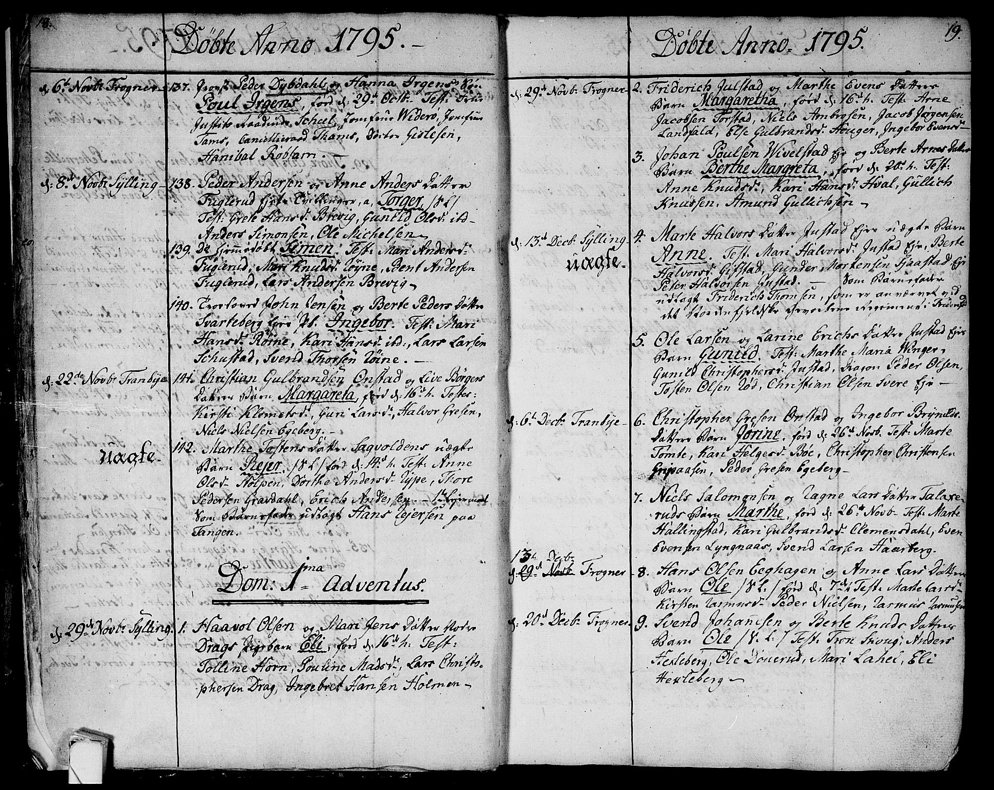 Lier kirkebøker, SAKO/A-230/F/Fa/L0007: Parish register (official) no. I 7, 1794-1813, p. 18-19