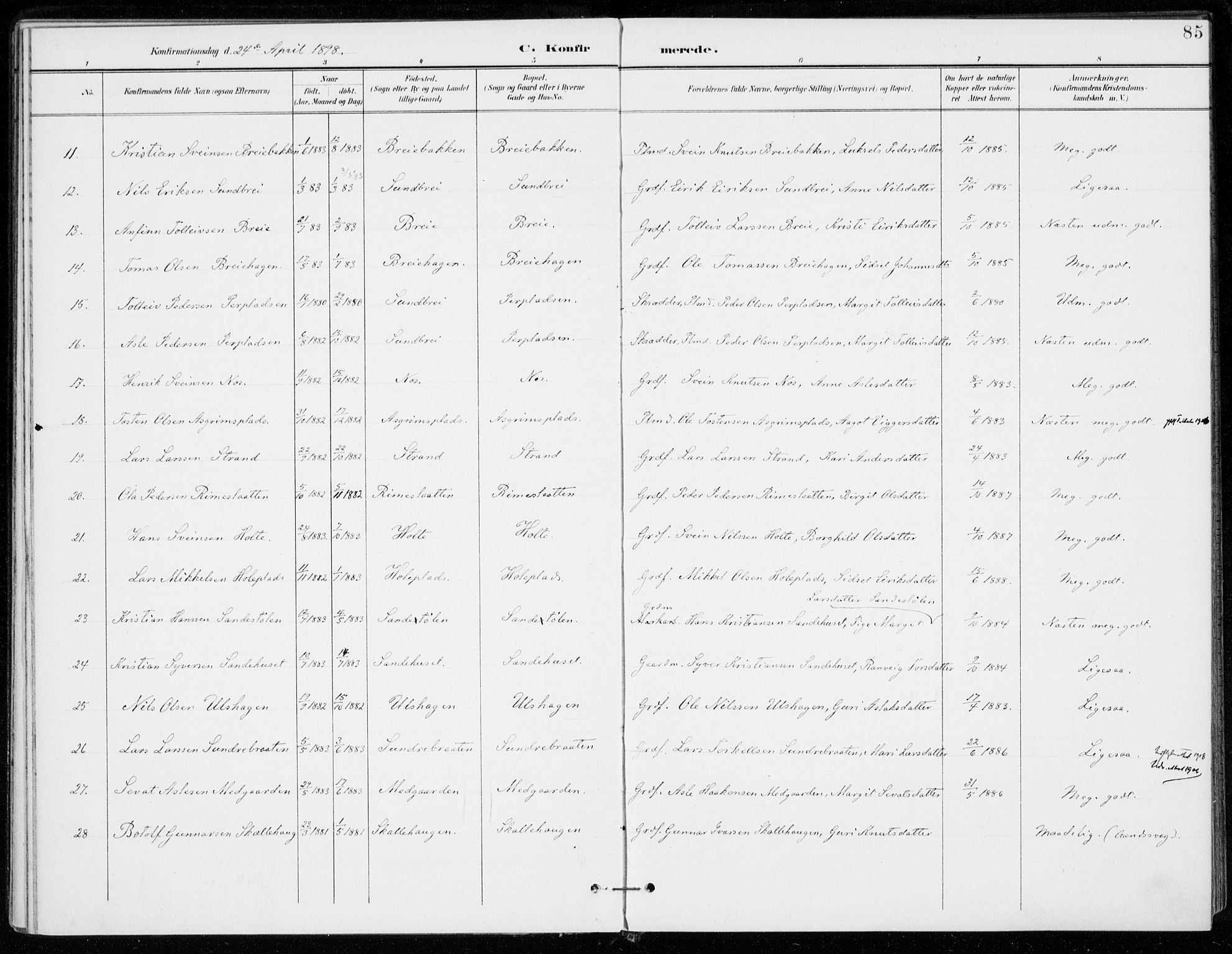 Ål kirkebøker, AV/SAKO-A-249/F/Fa/L0009: Parish register (official) no. I 9, 1897-1915, p. 85