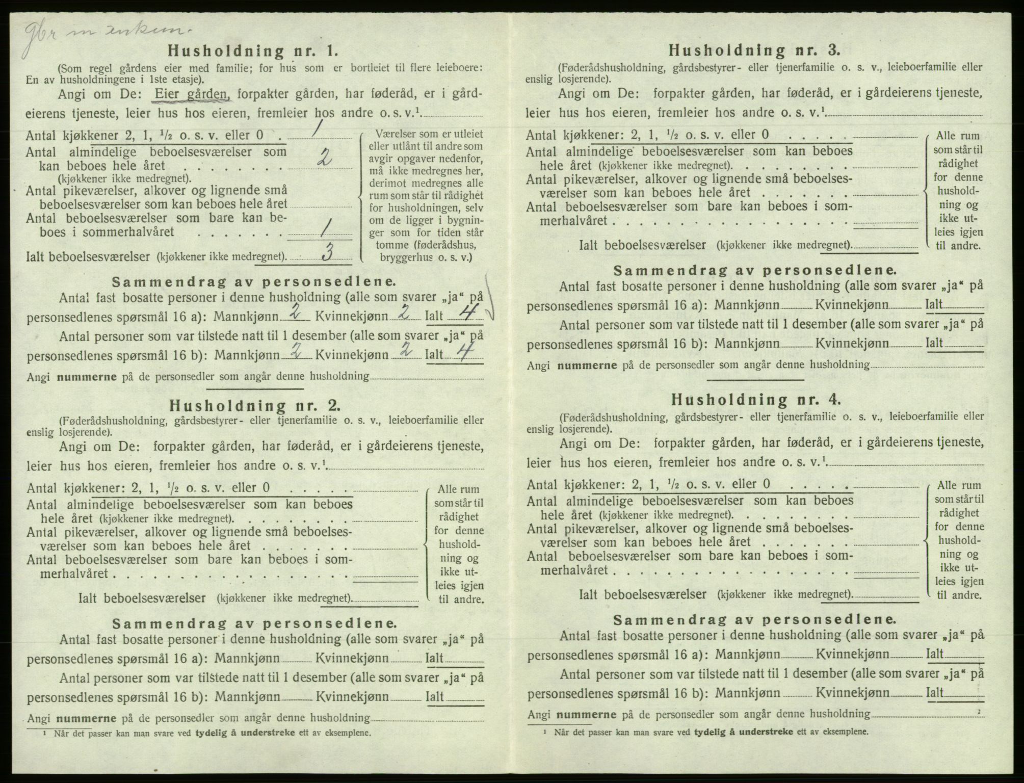 SAB, 1920 census for Samnanger, 1920, p. 332