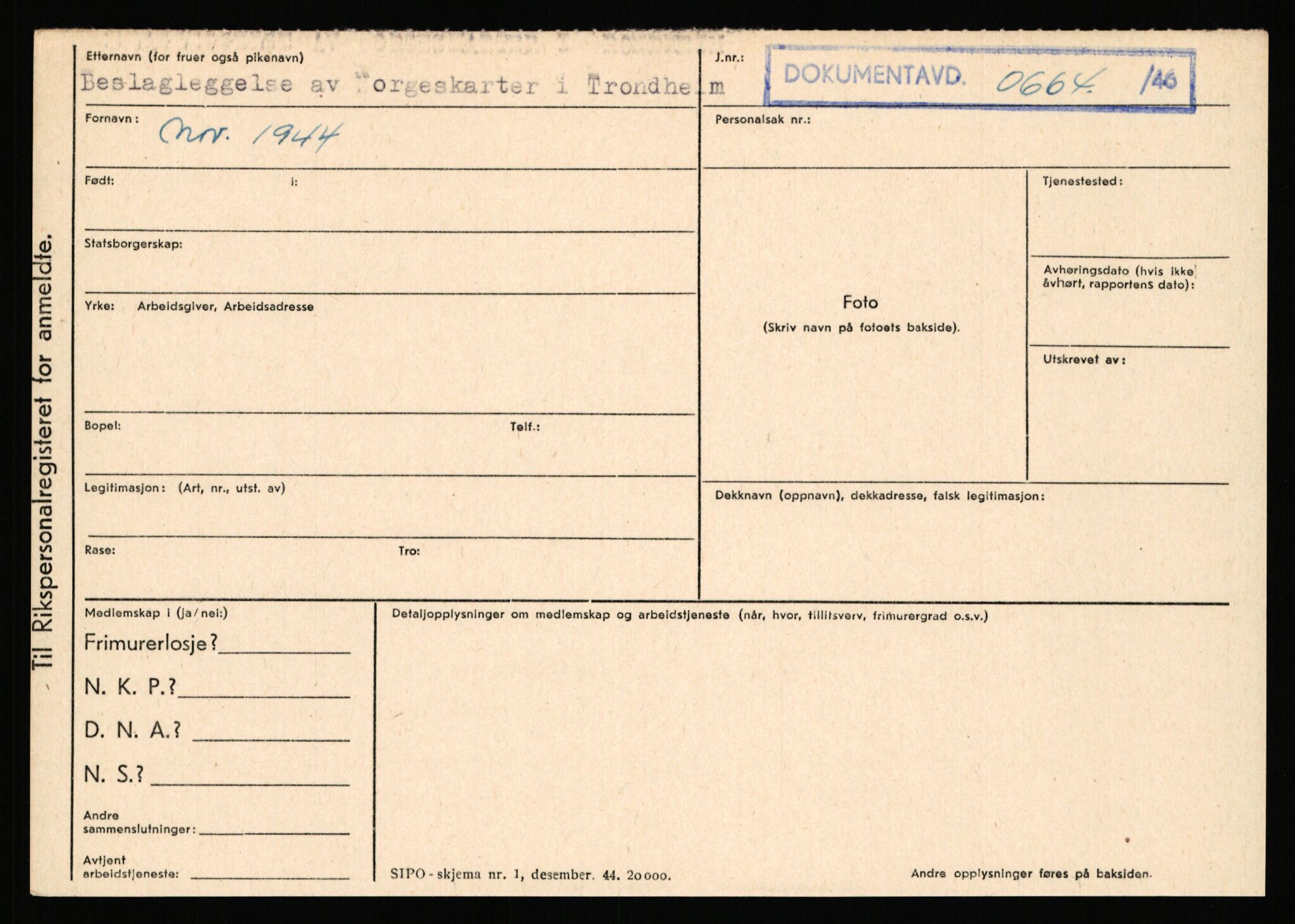 Statspolitiet - Hovedkontoret / Osloavdelingen, AV/RA-S-1329/C/Ca/L0002: Arneberg - Brand, 1943-1945, p. 3153