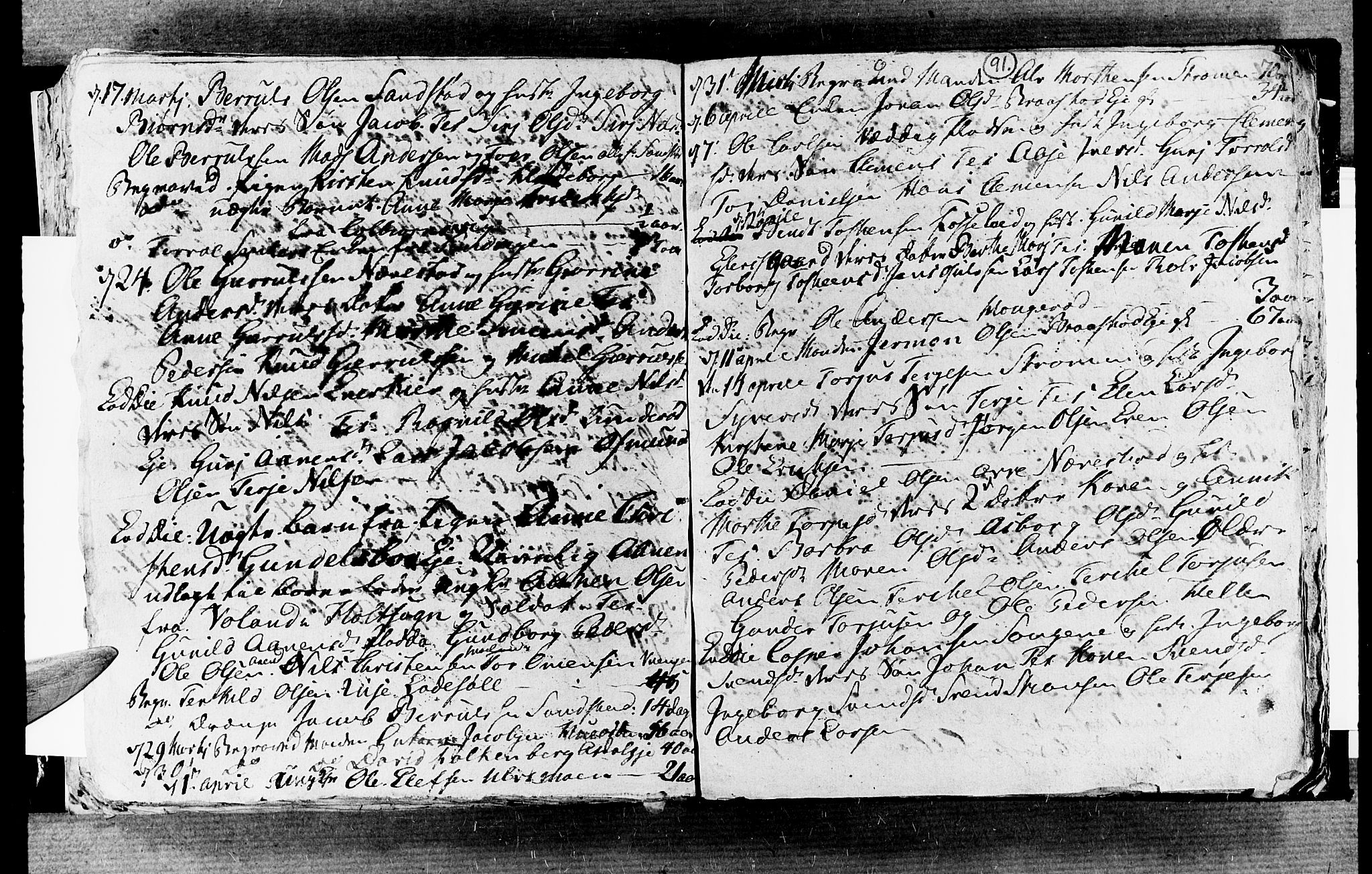 Øyestad sokneprestkontor, AV/SAK-1111-0049/F/Fb/L0002: Parish register (copy) no. B 2, 1795-1807, p. 91